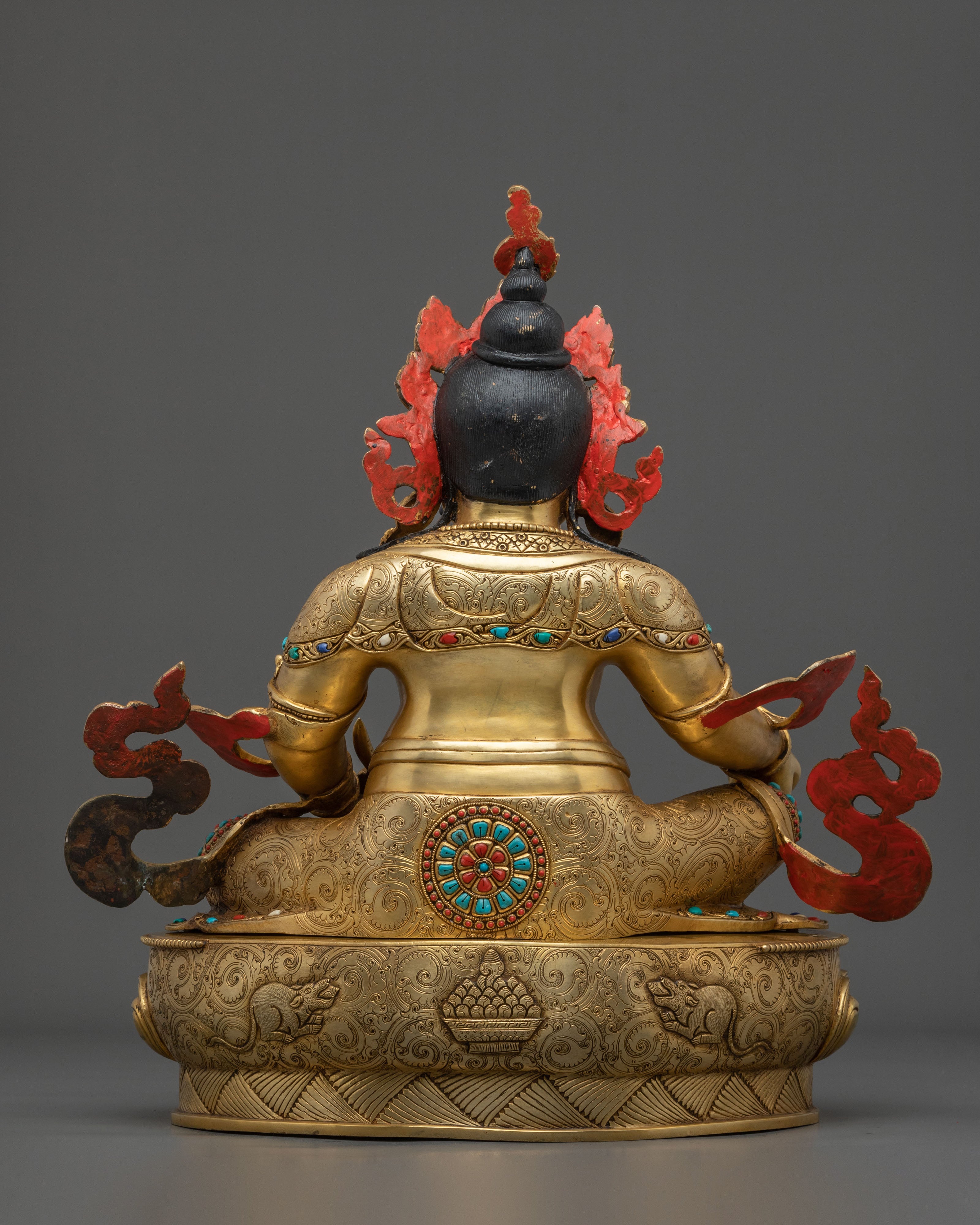 Dzambhala Sculpture |  24K Gold Gilded Wealth Deity