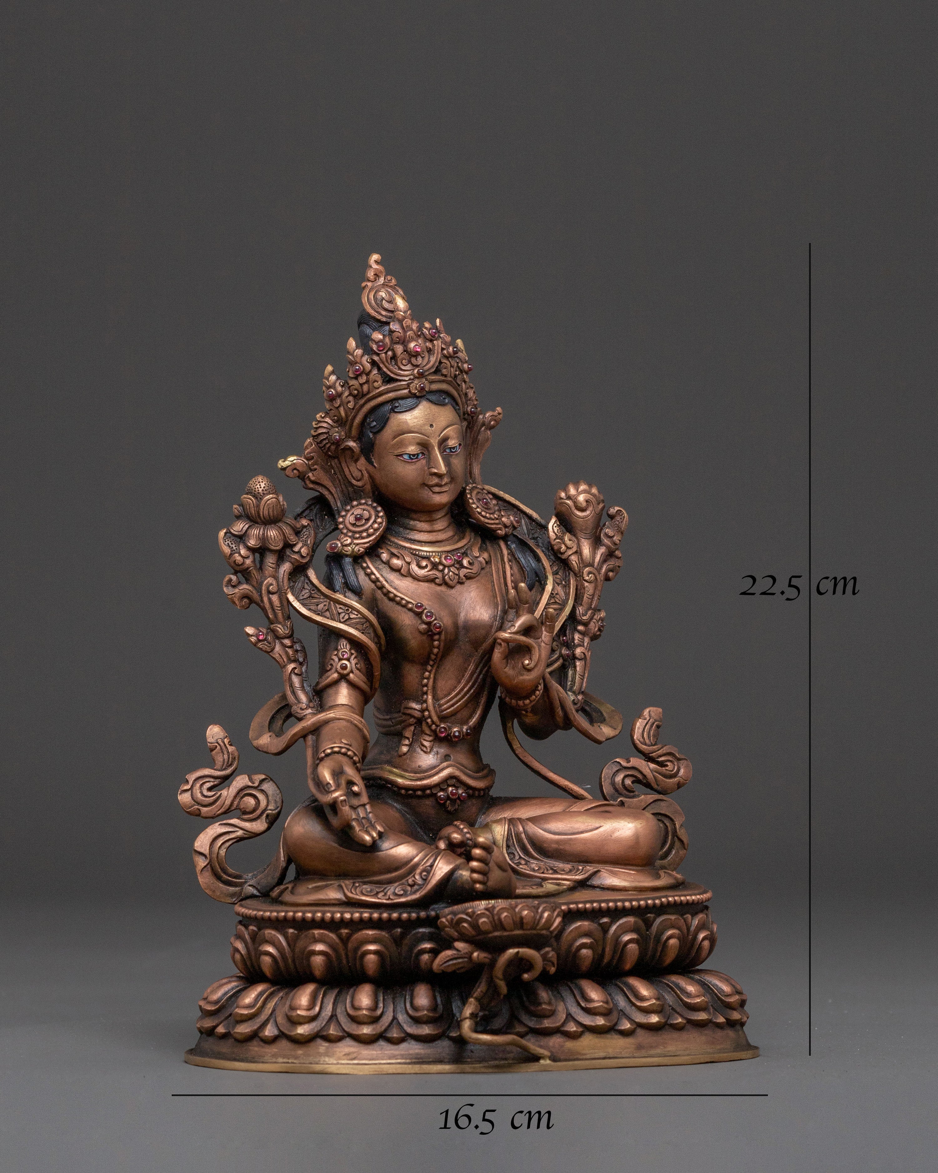 Handcrafted Green Tara Divine Statue | Mother Figure