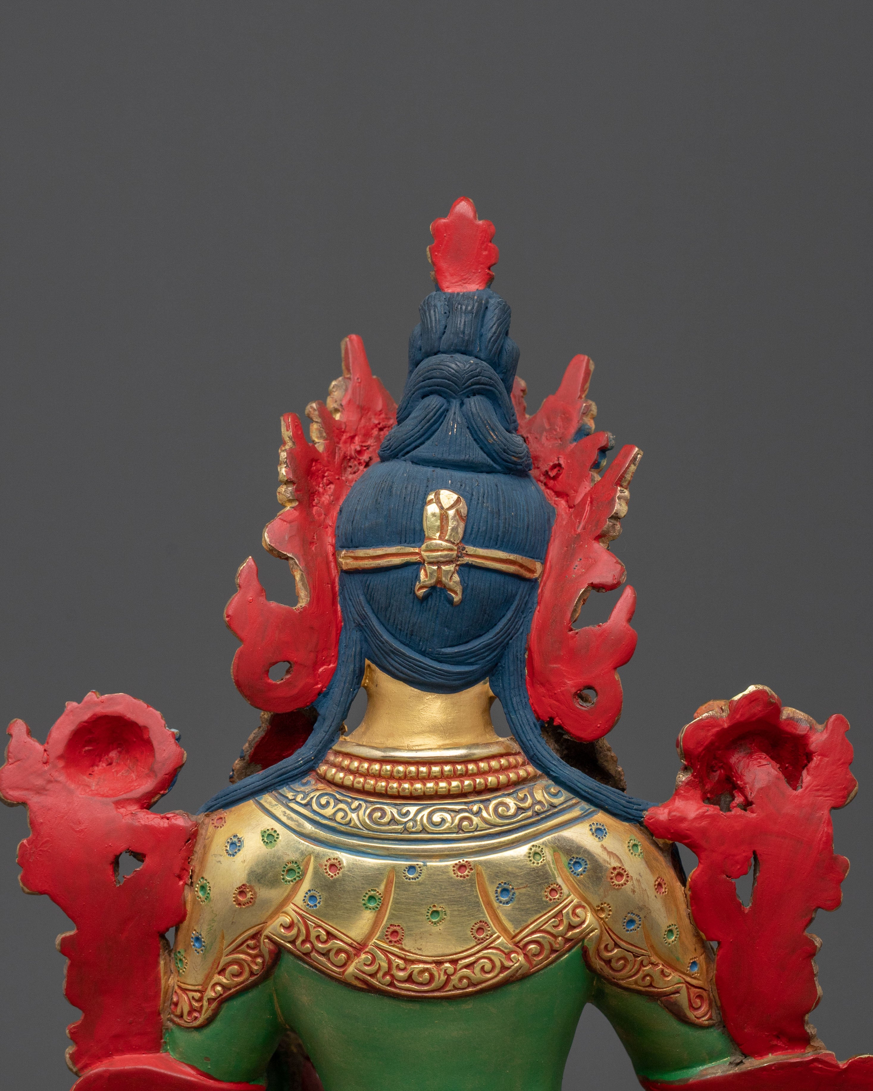 Green Tara Statue for Meditation | 24K Gold Gilded Statue