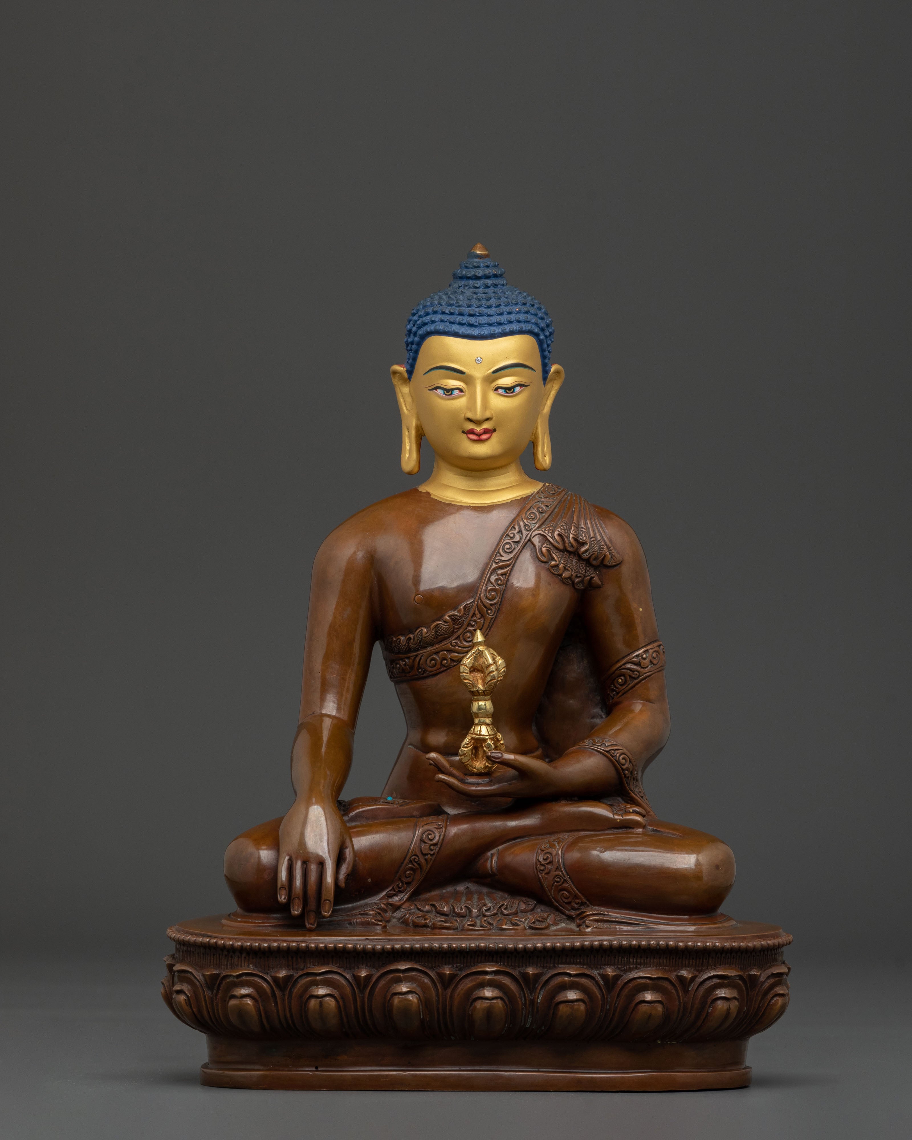 Mitrugpa Oxidized Copper Statue:  Meditation Altar Decor