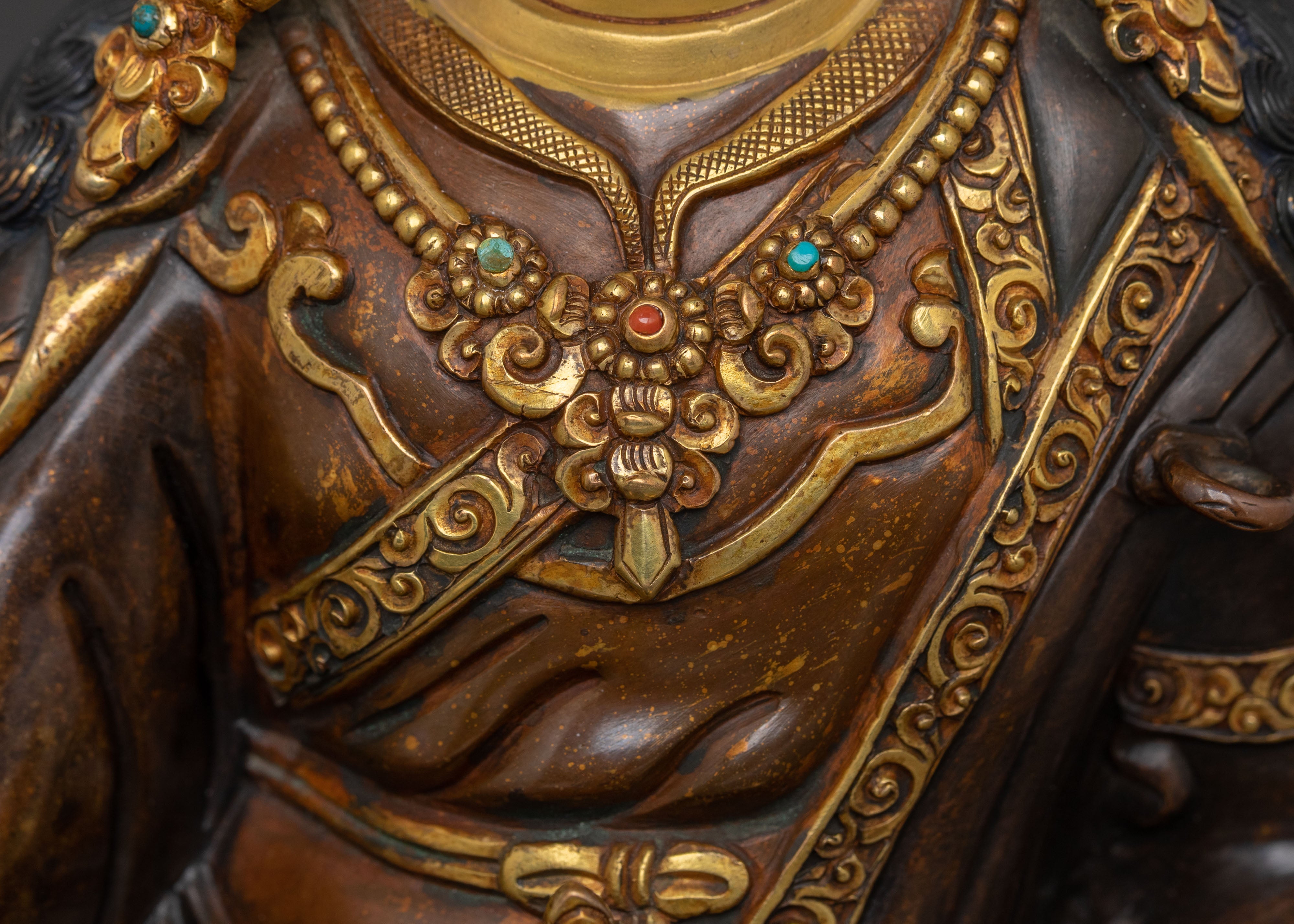 Guru Rinpoche Statue | 24K Gold Gilded Teacher Icon