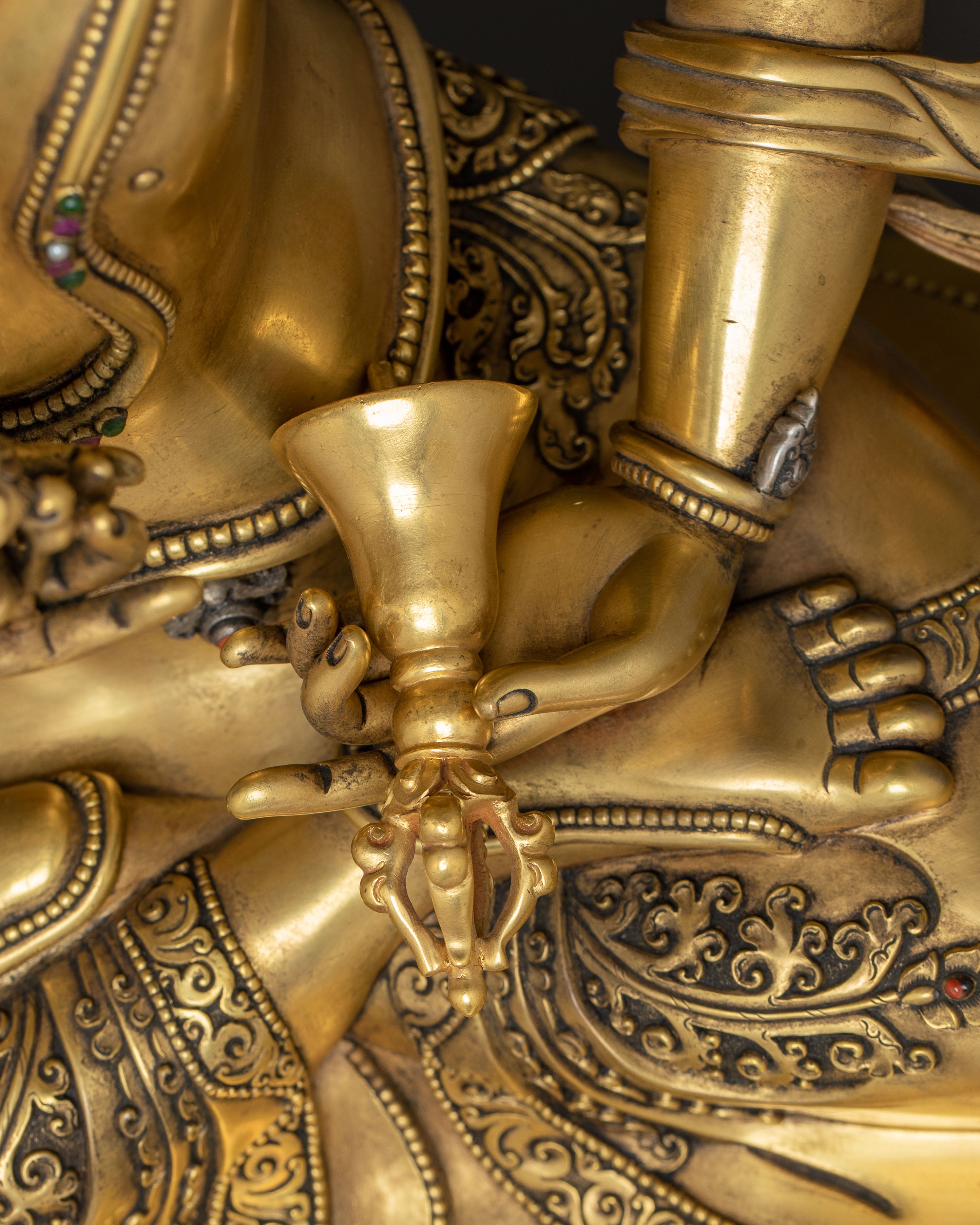 Golden Vajrasattva Symbol of Purification Statue | Tantric Buddhist Deity