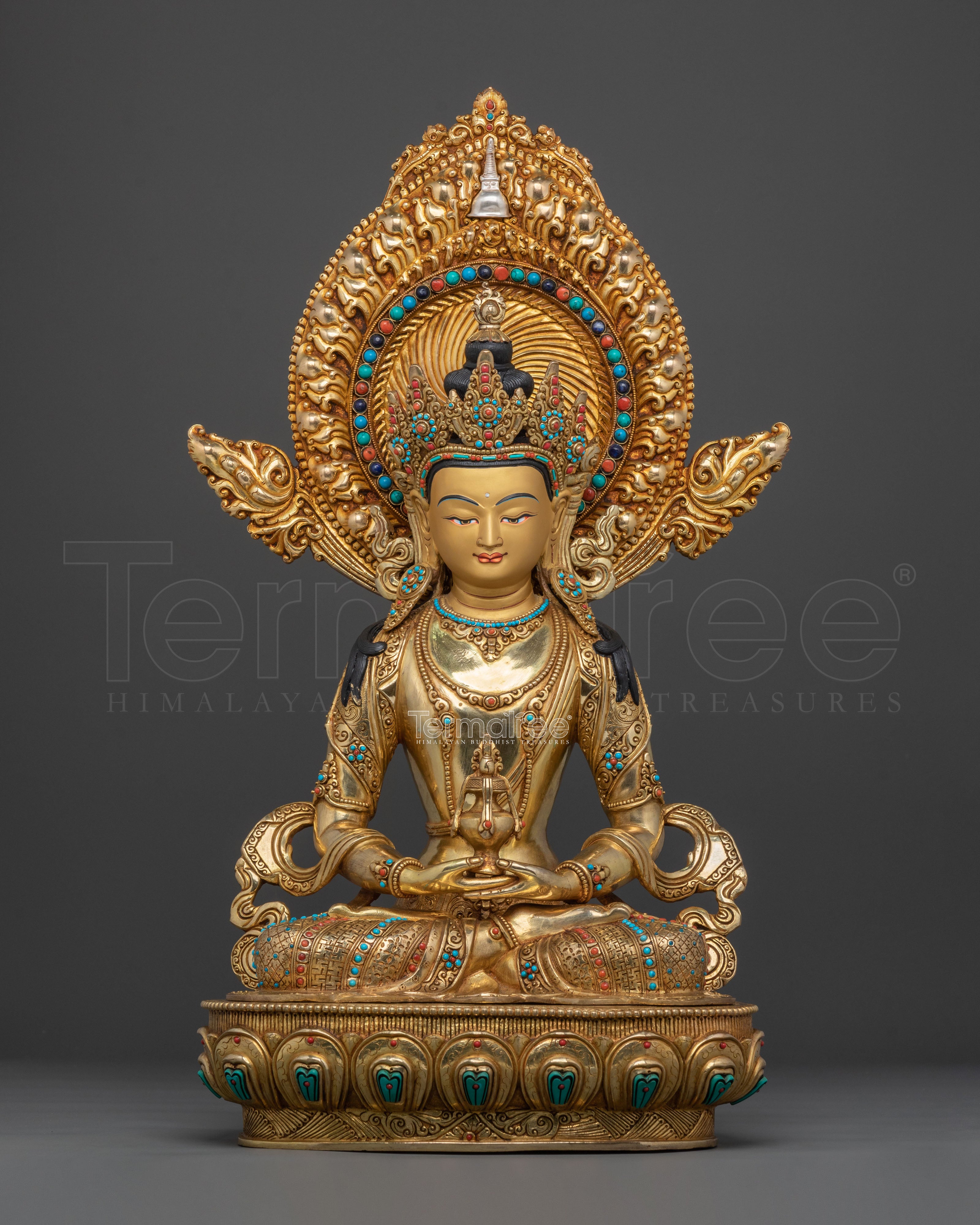 Amitayus 24k Gold Gilded Sacred Statue