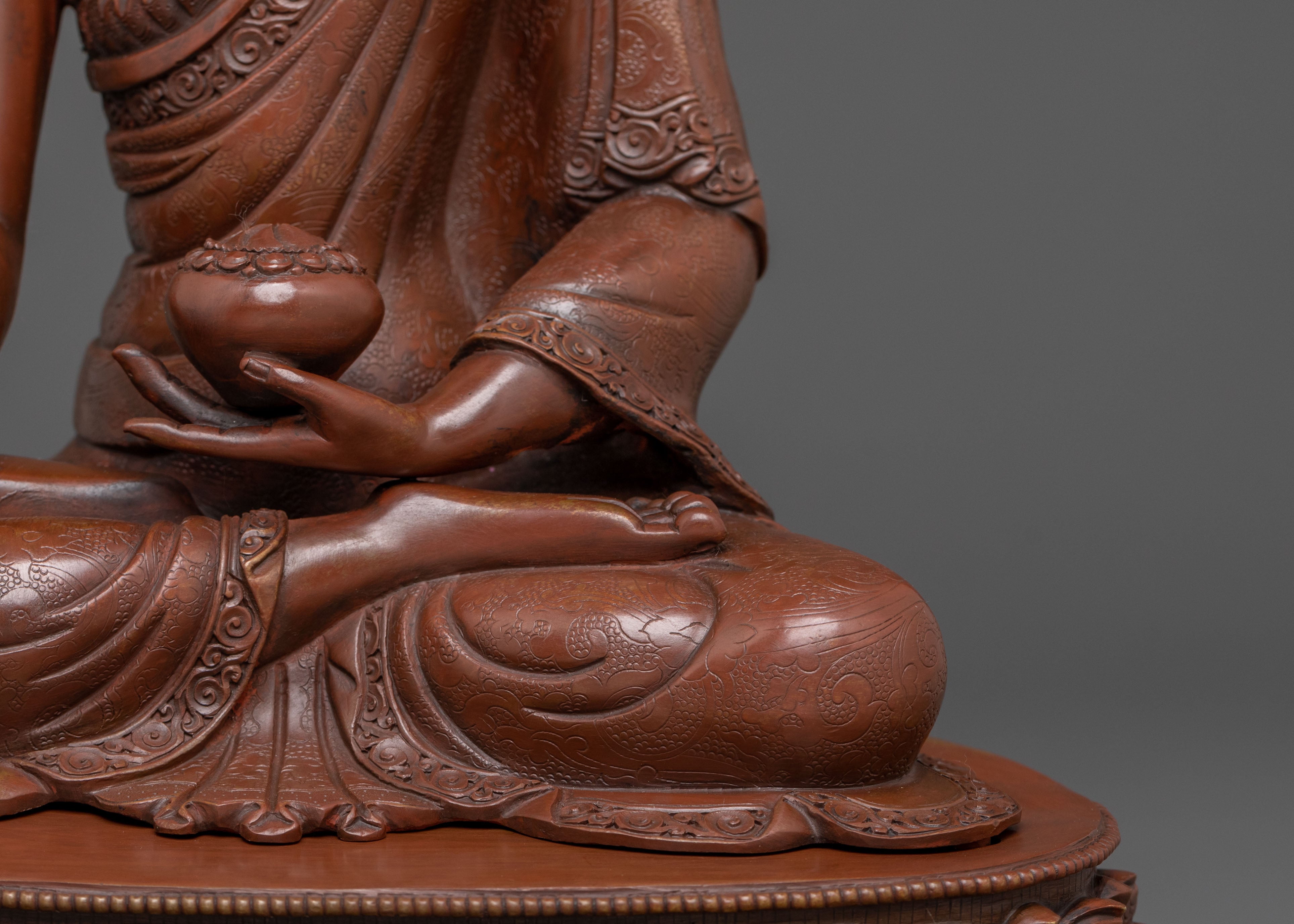 Shakyamuni Buddha Oxidized Copper Statue | Altar Decor