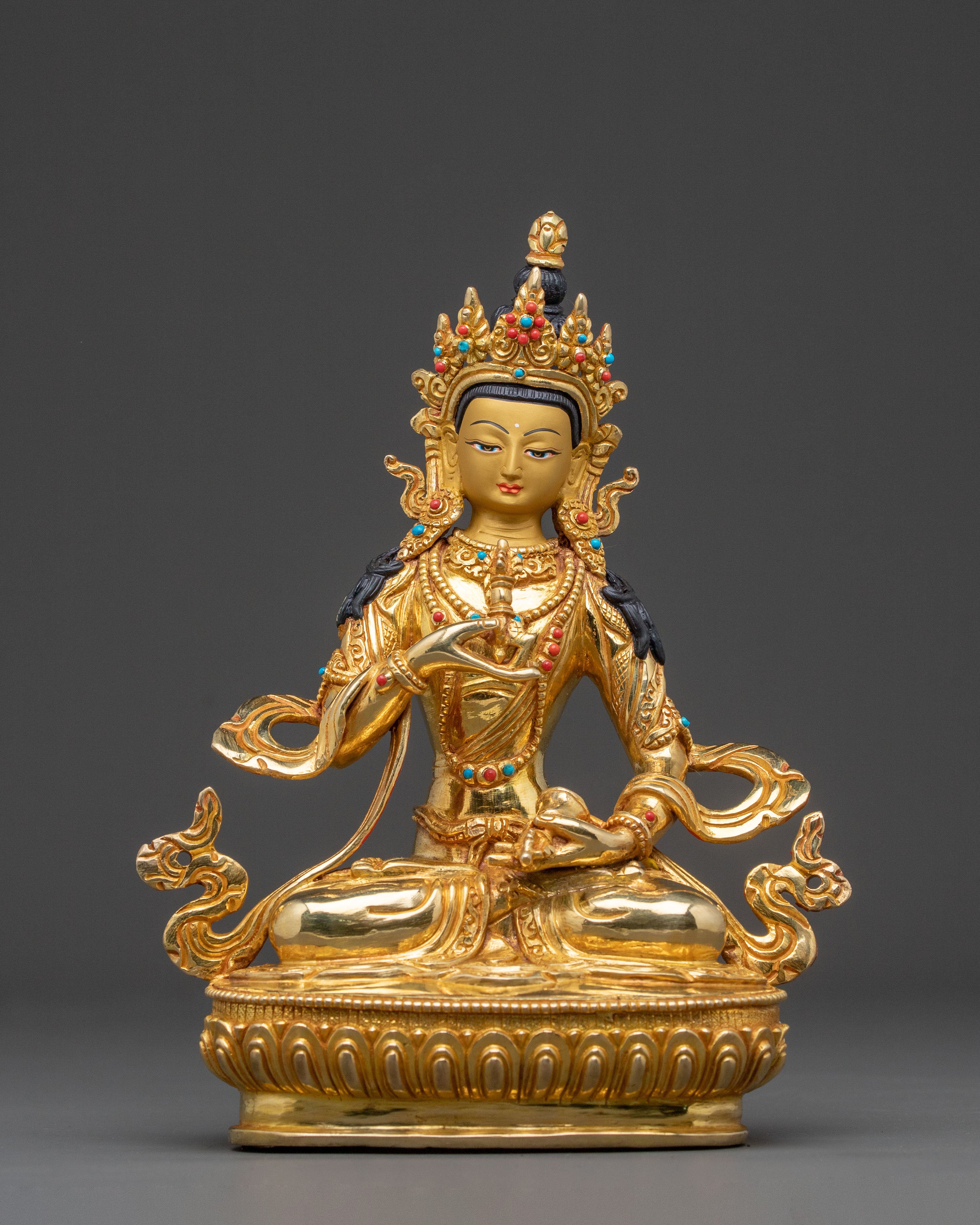 Vajrasattva Handcrafted Tantric Statue – 24K Gold Gilded Art