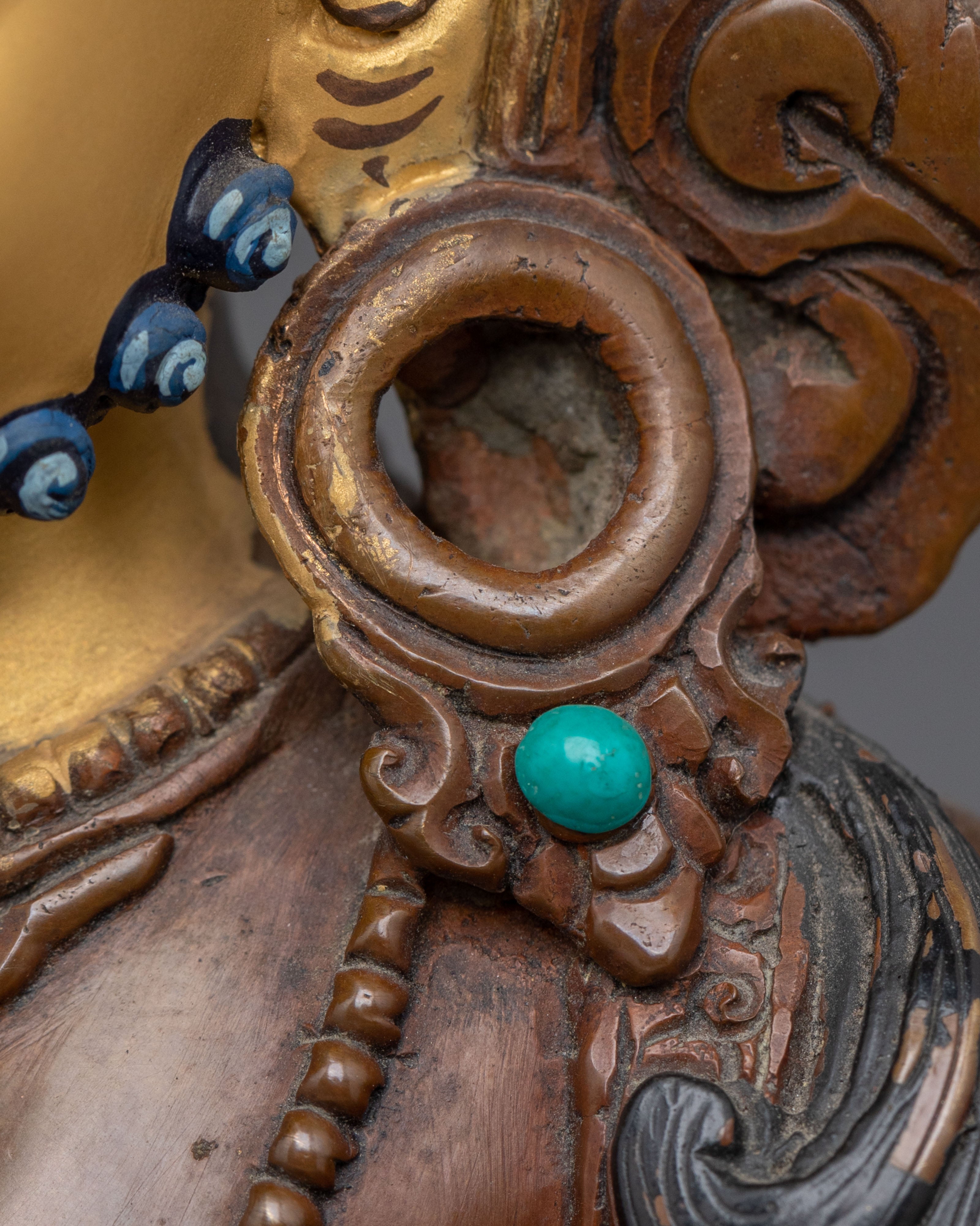 Dzambhala Statue | 24K Gold Gilded Tibetan Deity Figurine