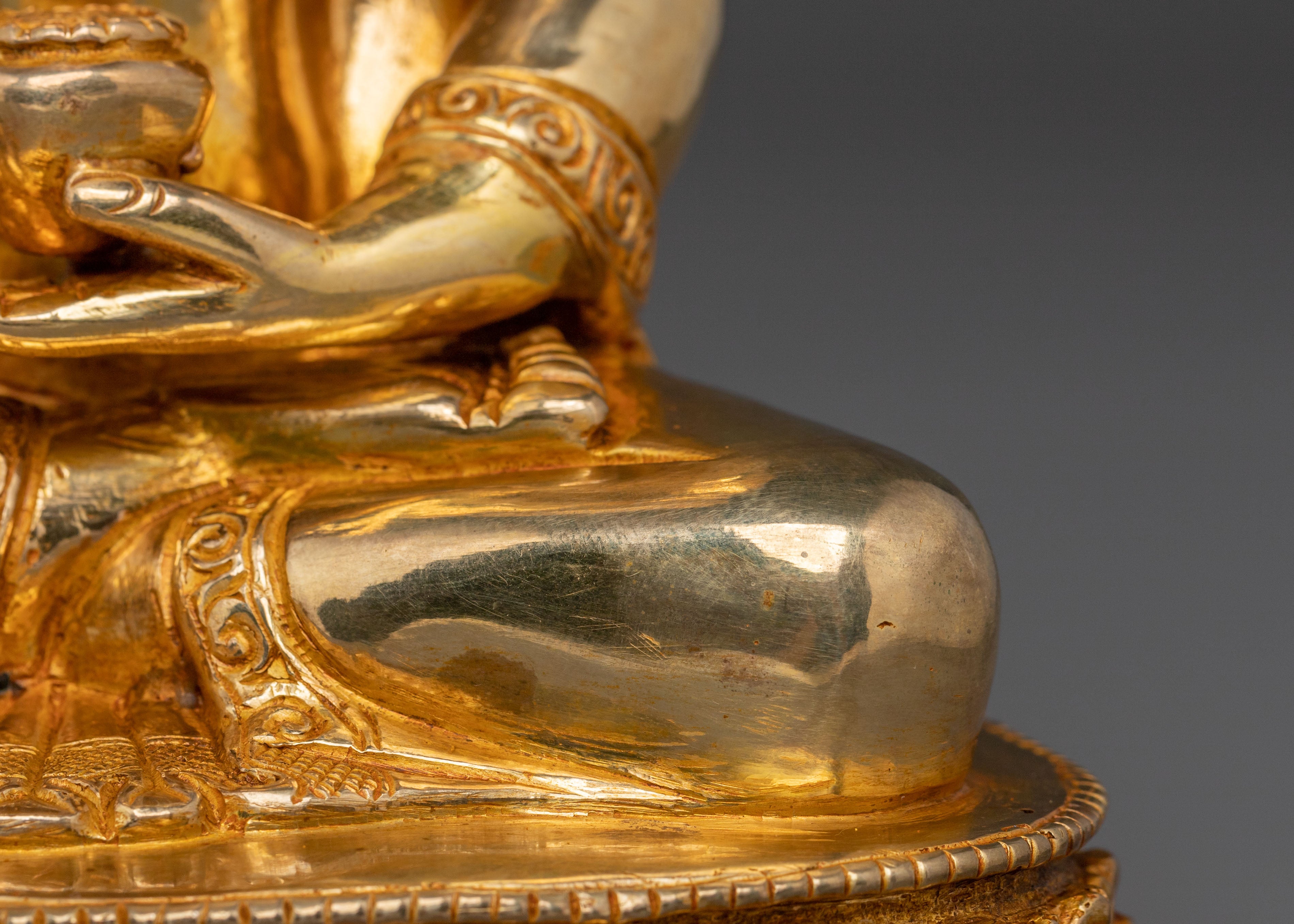 Shakyamuni Blessing Statue: 24K Gold Gilded