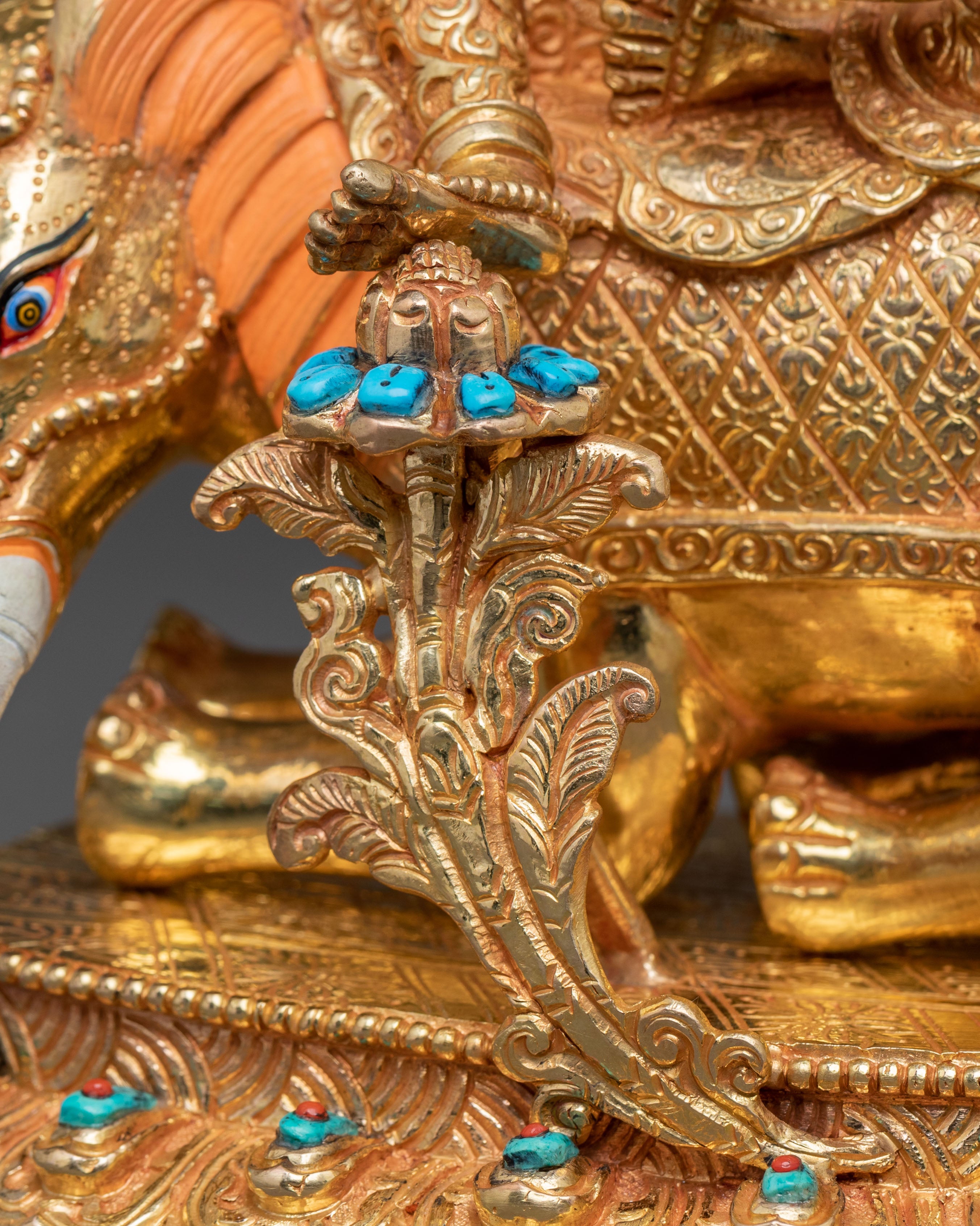 Simhanada Manjushri and Samantabhadra Statue Set