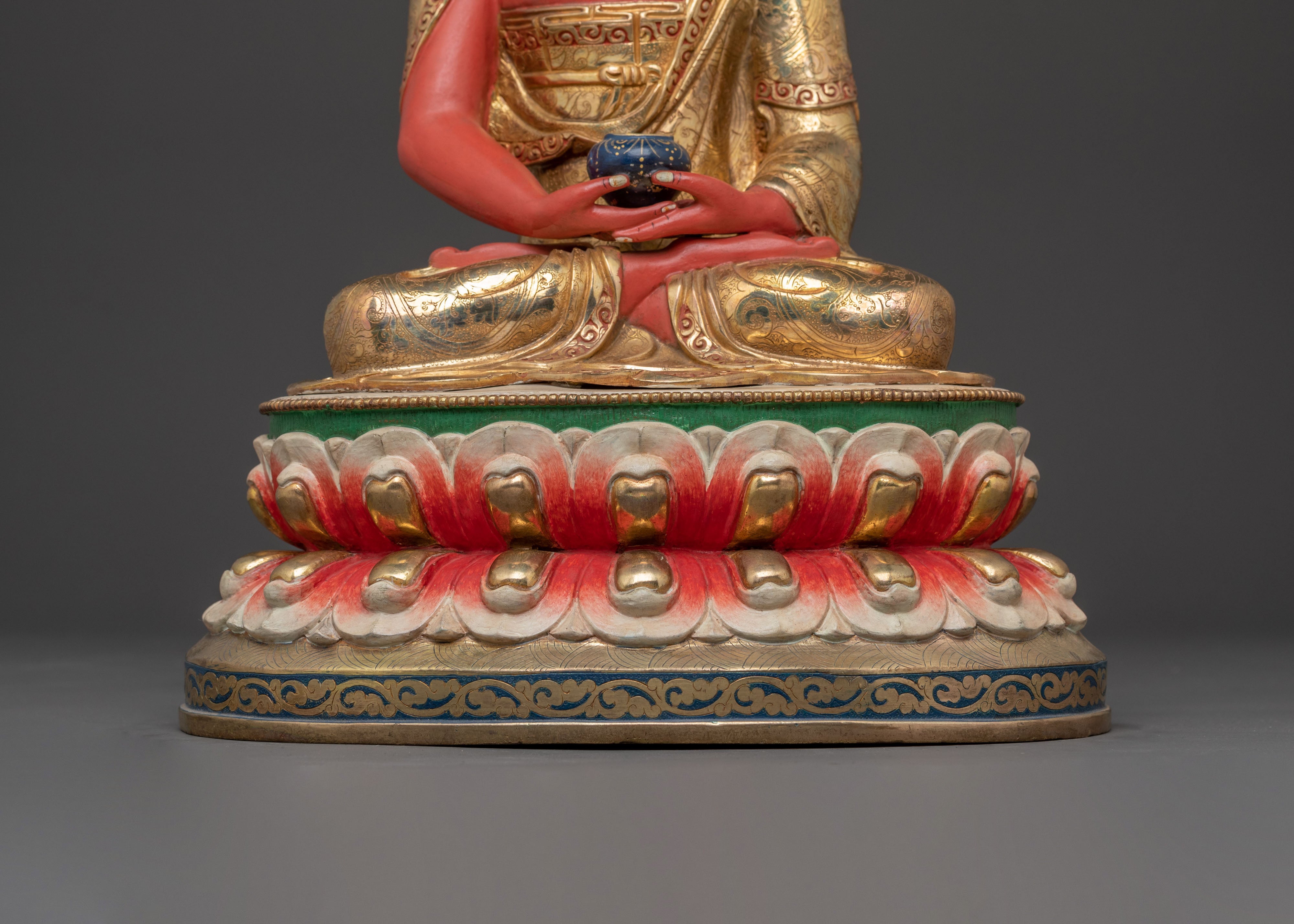 Handcrafted Copper Statue of Amitabha Buddha: Serene Devotional Art
