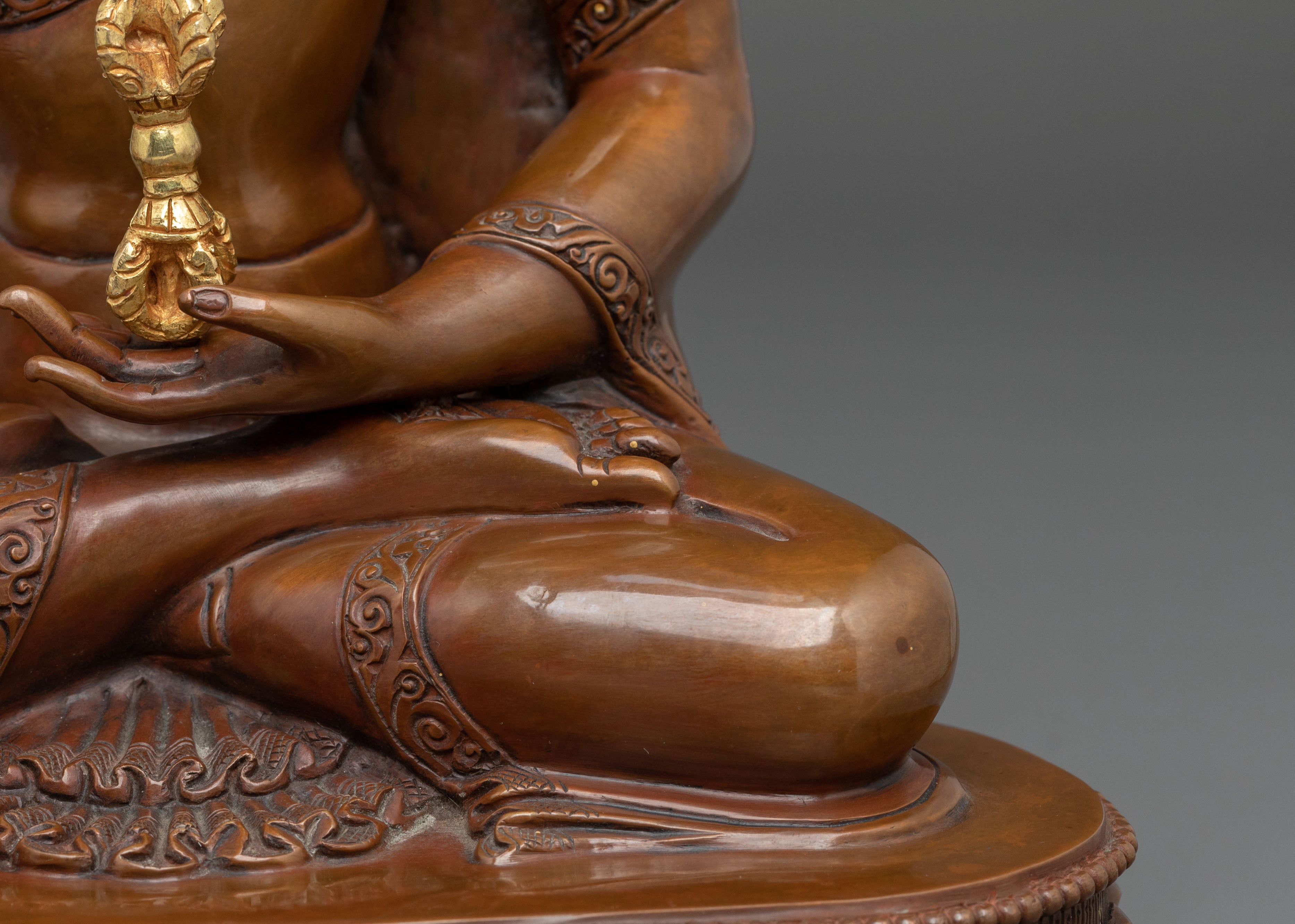 Mitrugpa Oxidized Copper Statue:  Meditation Altar Decor