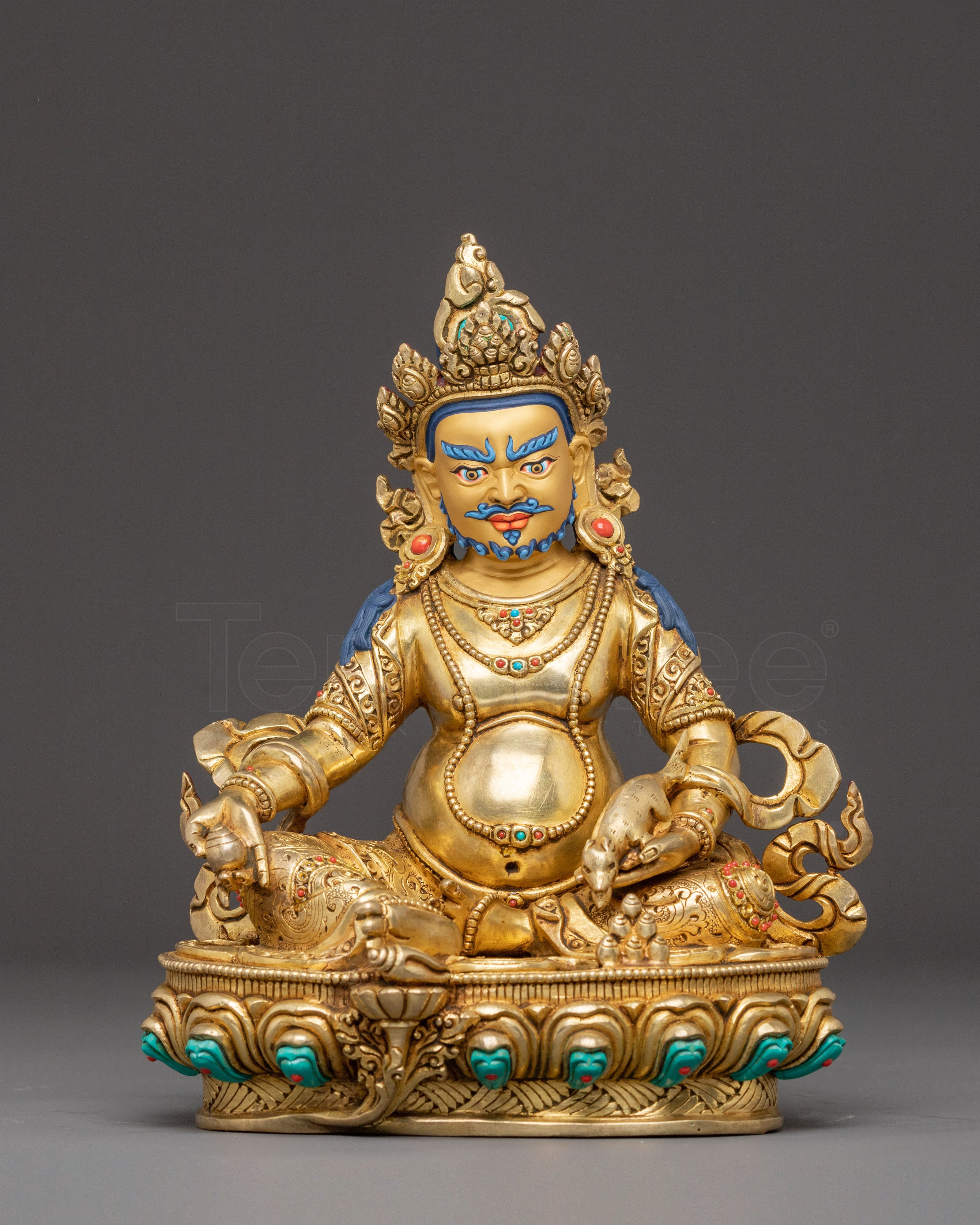 Dzambhala Copper Statue: The Wealth Deity for Altar Decor