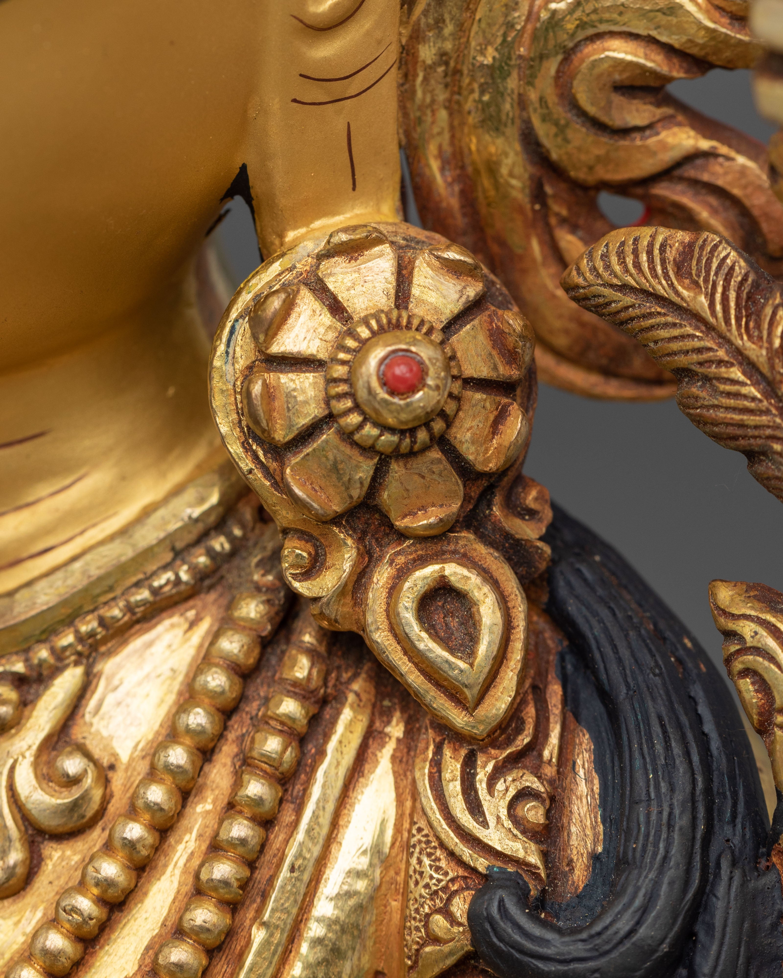 Manjushri Flaming Sword Wisdom Sculpture | Deity of Transcendent Knowledge