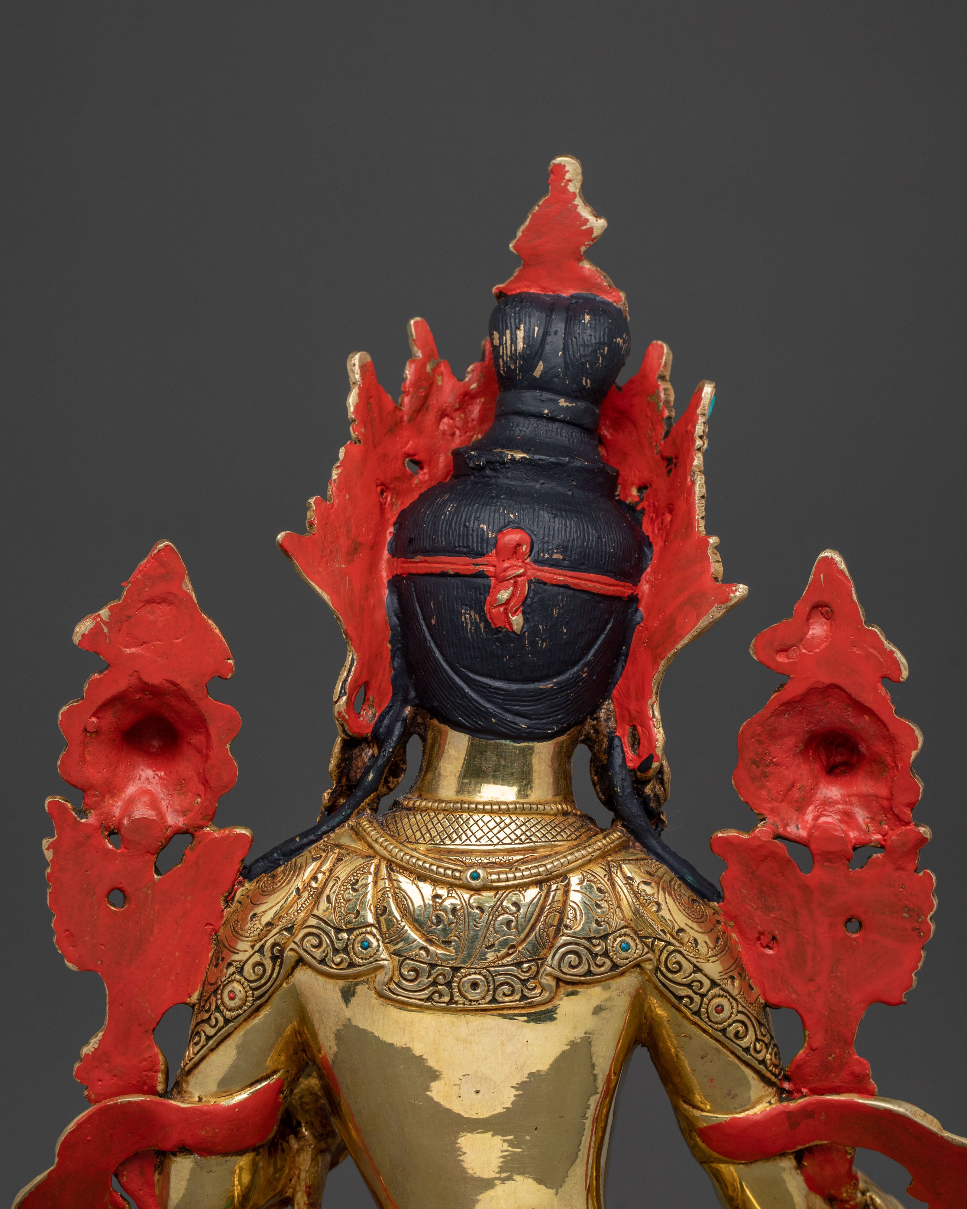 Green Tara Tibetan Buddhist Statue | 24k Gold Glided Buddhist Statue