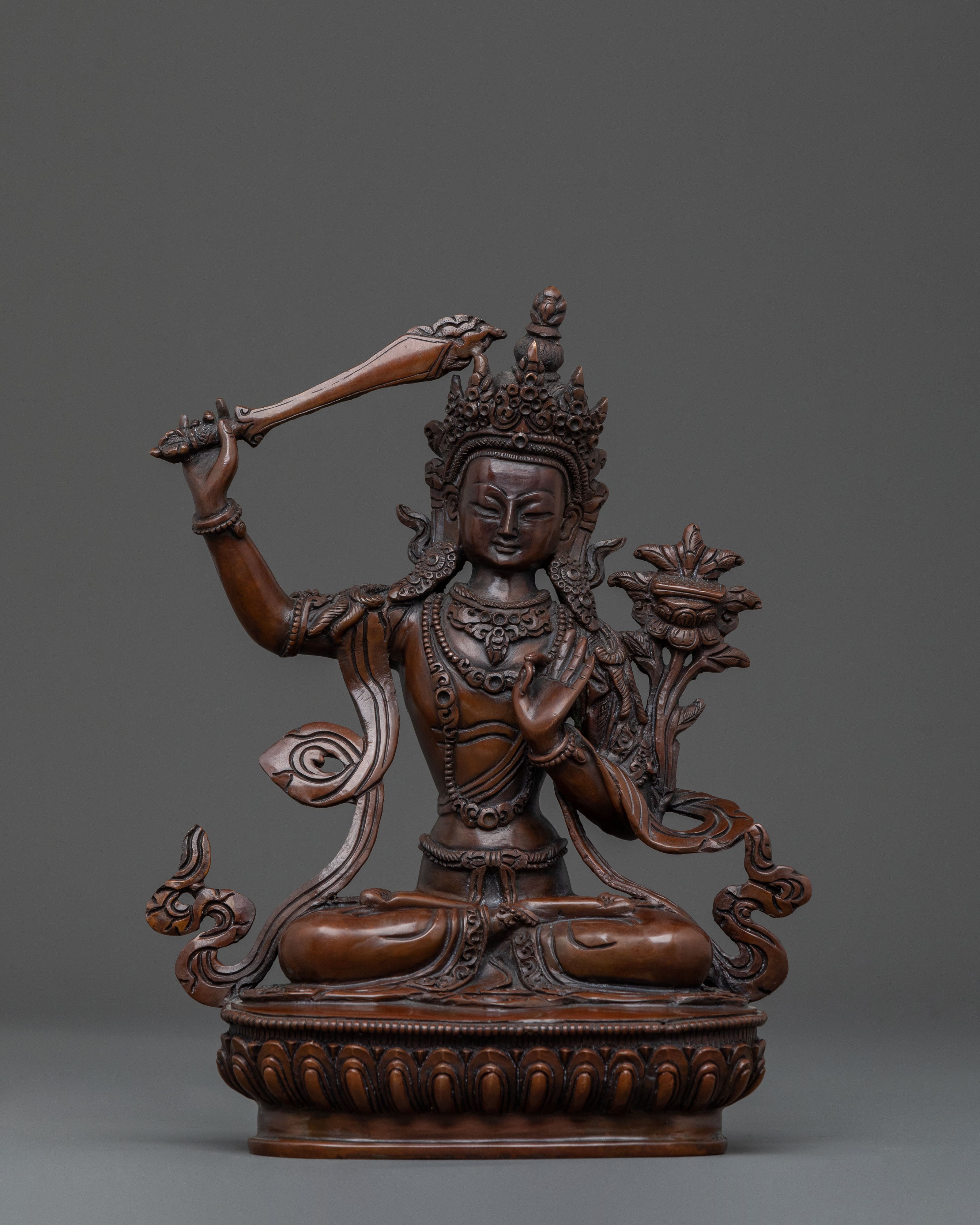 Flaming Sword Manjushri Statue | Bodhisattva of Wisdom