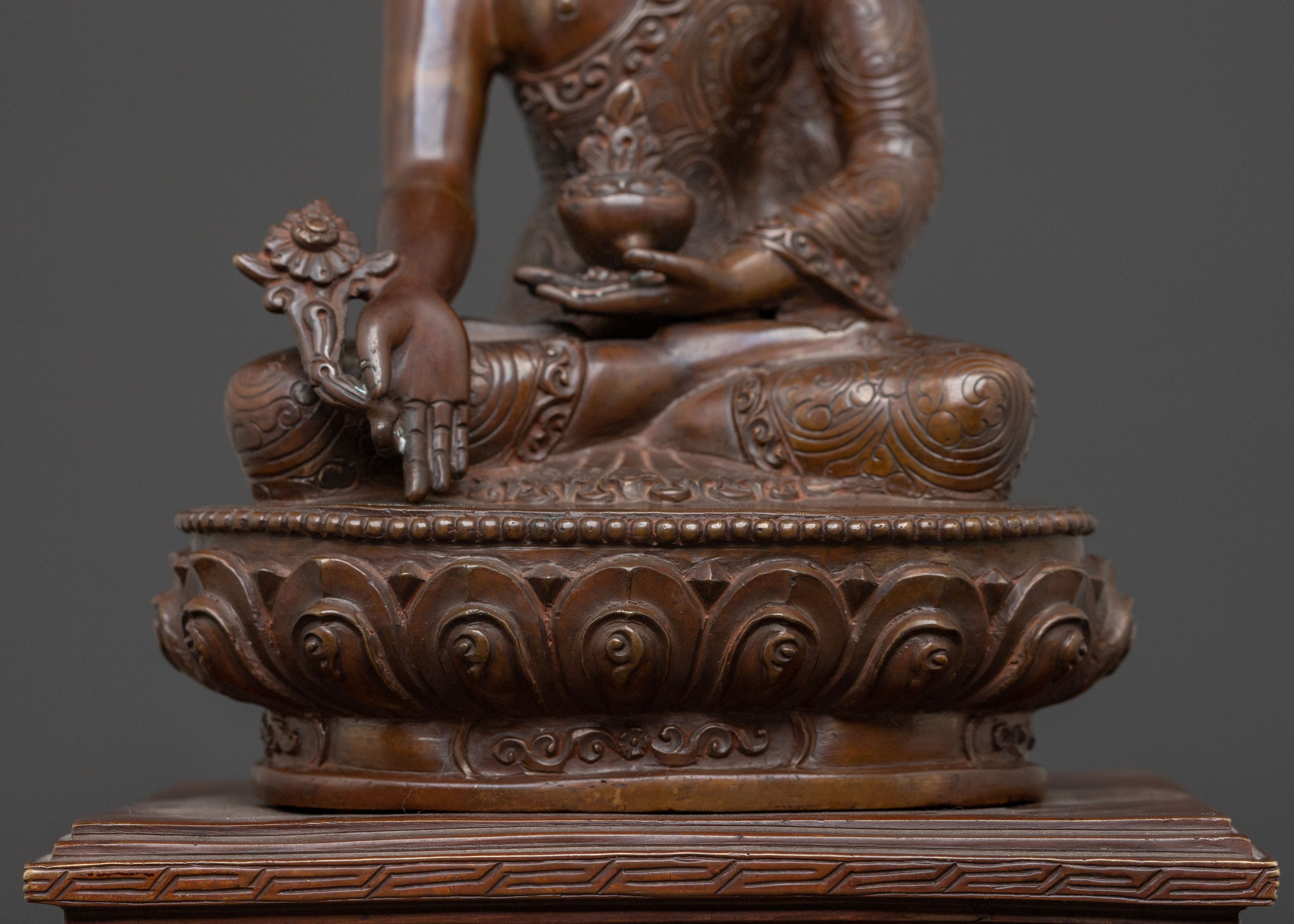 Sangye Menla Spiritual Figure | Oxidized Copper Body