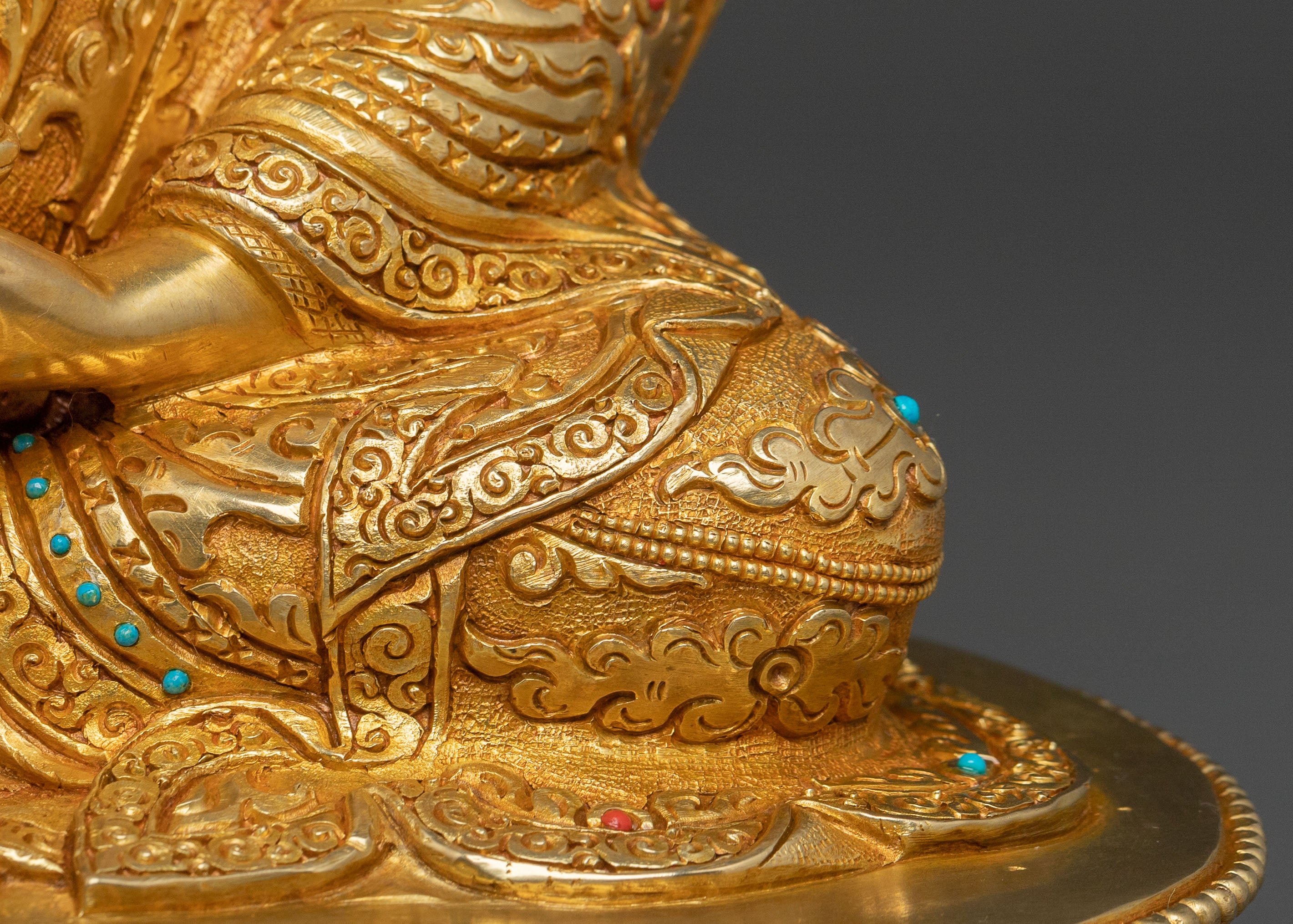 Guru Rinpoche Buddhist Statue | 24K Gold Gilded Icon