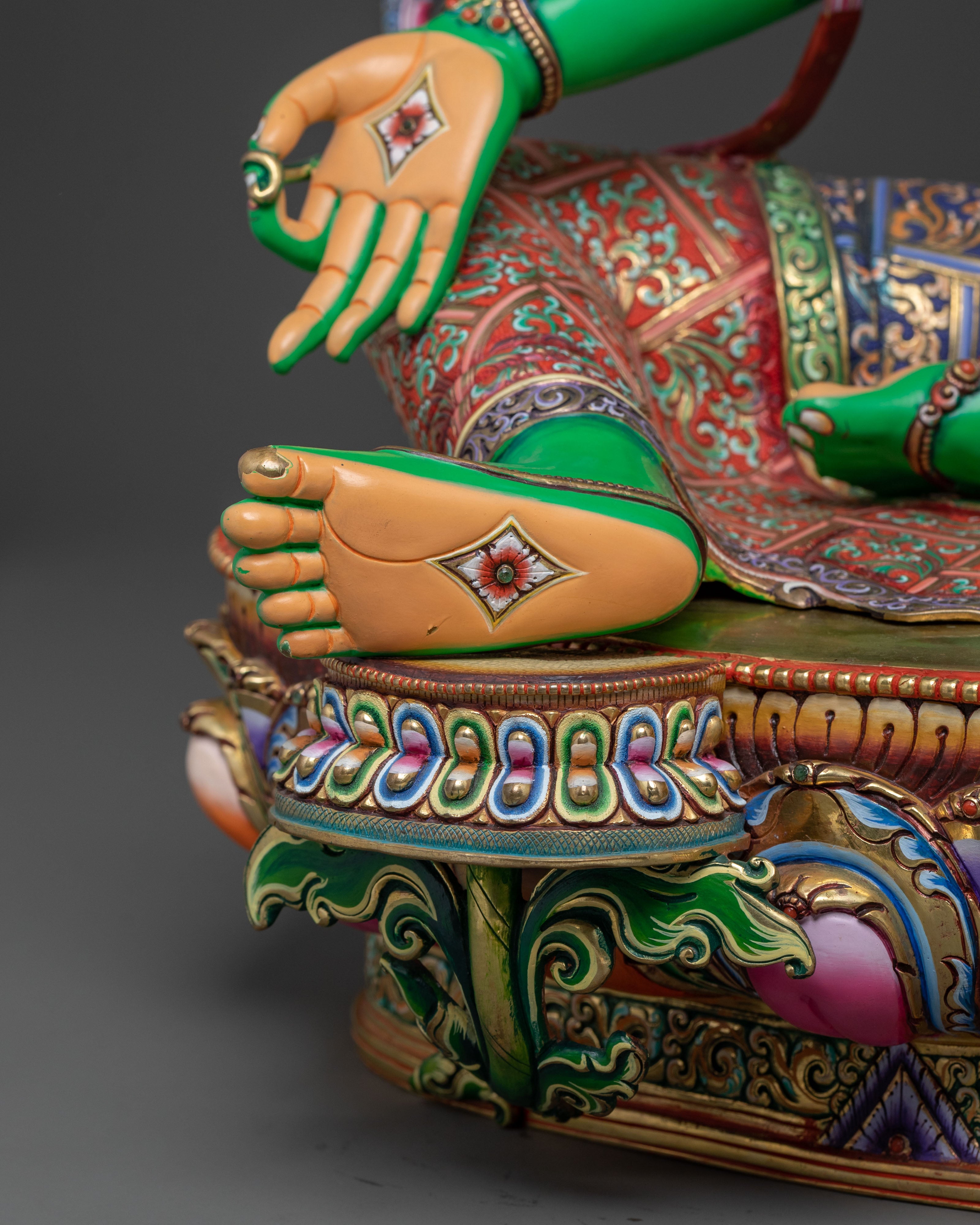 Swift Grace: Green Tara | 24K Gold Gilded Statue