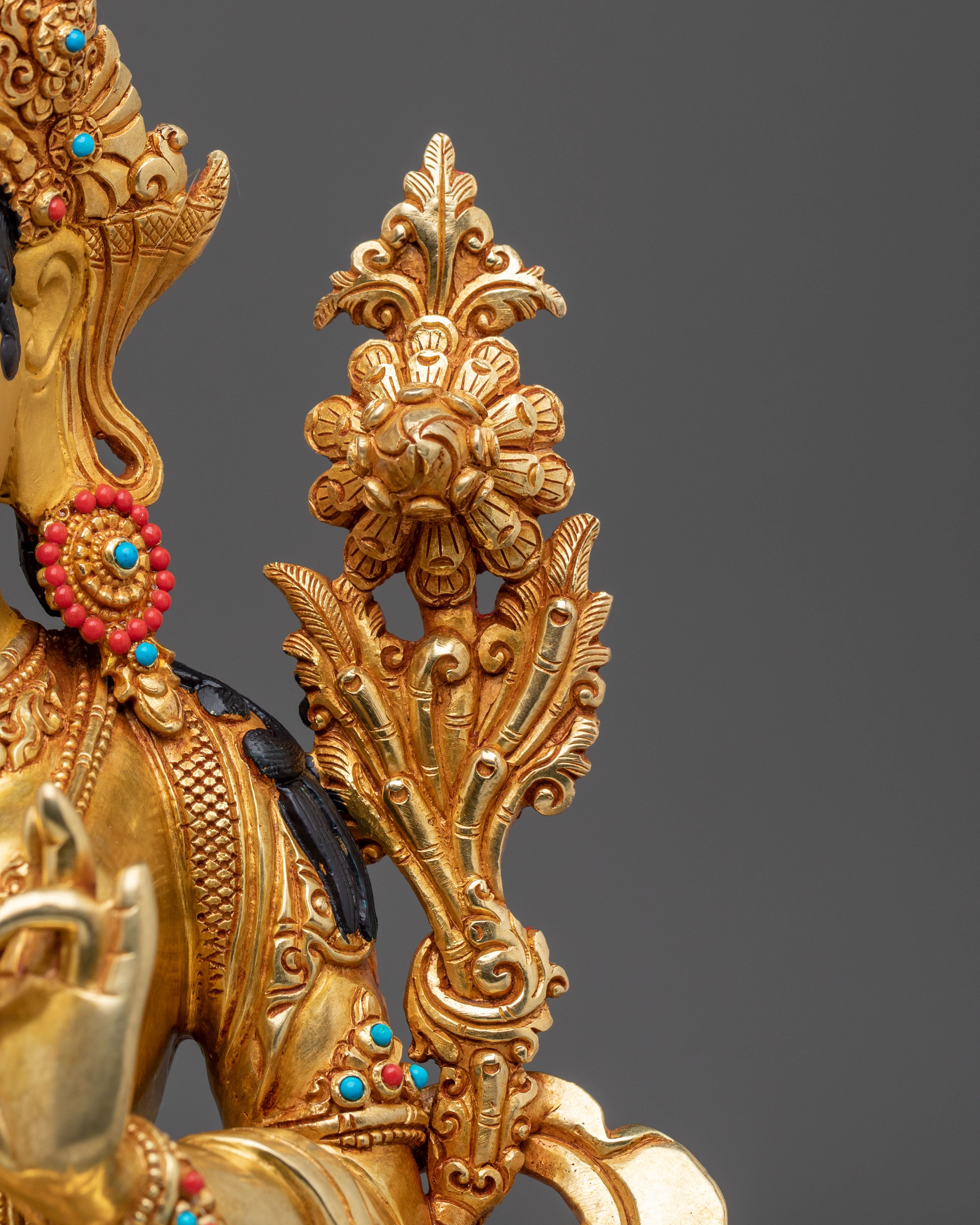 Tibetan Protector Green Tara Figurine | Handcrafted Serenity