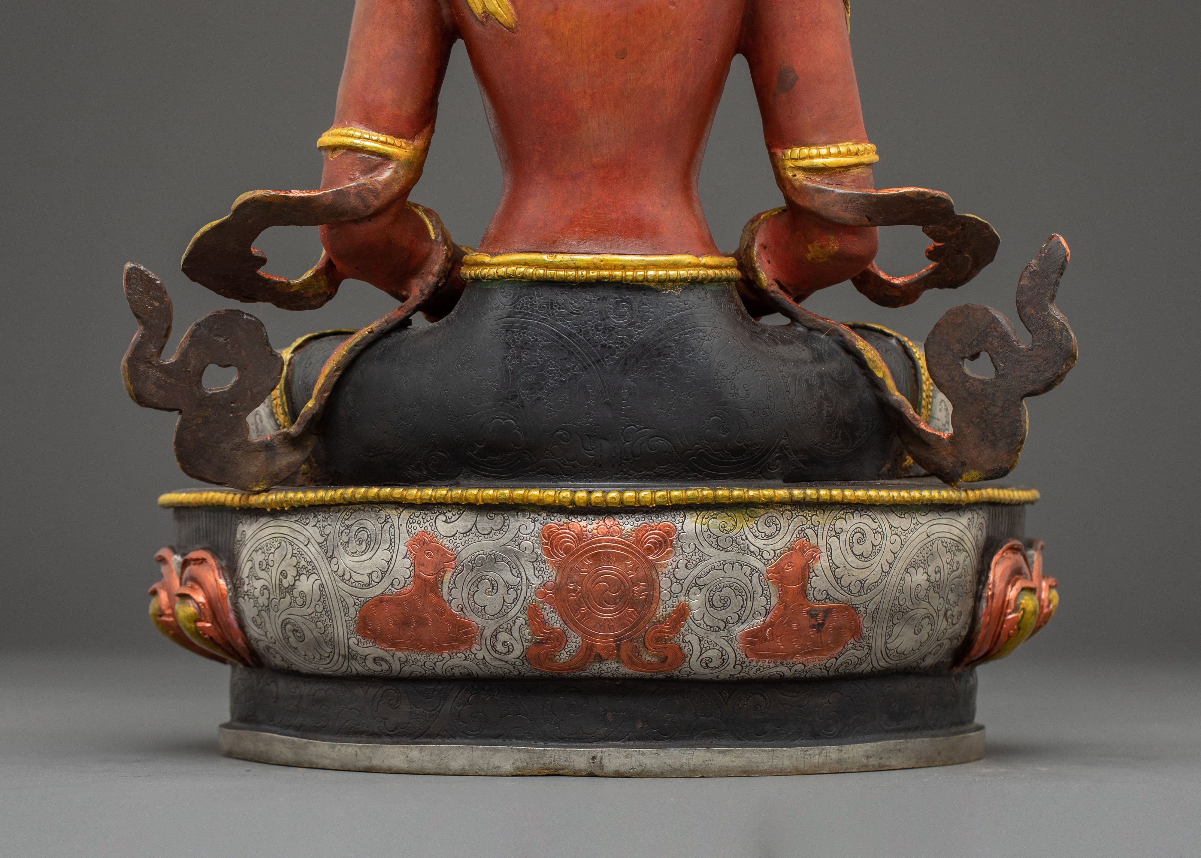 Amitayus Handcrafted Statue — Serene Gilded Copper