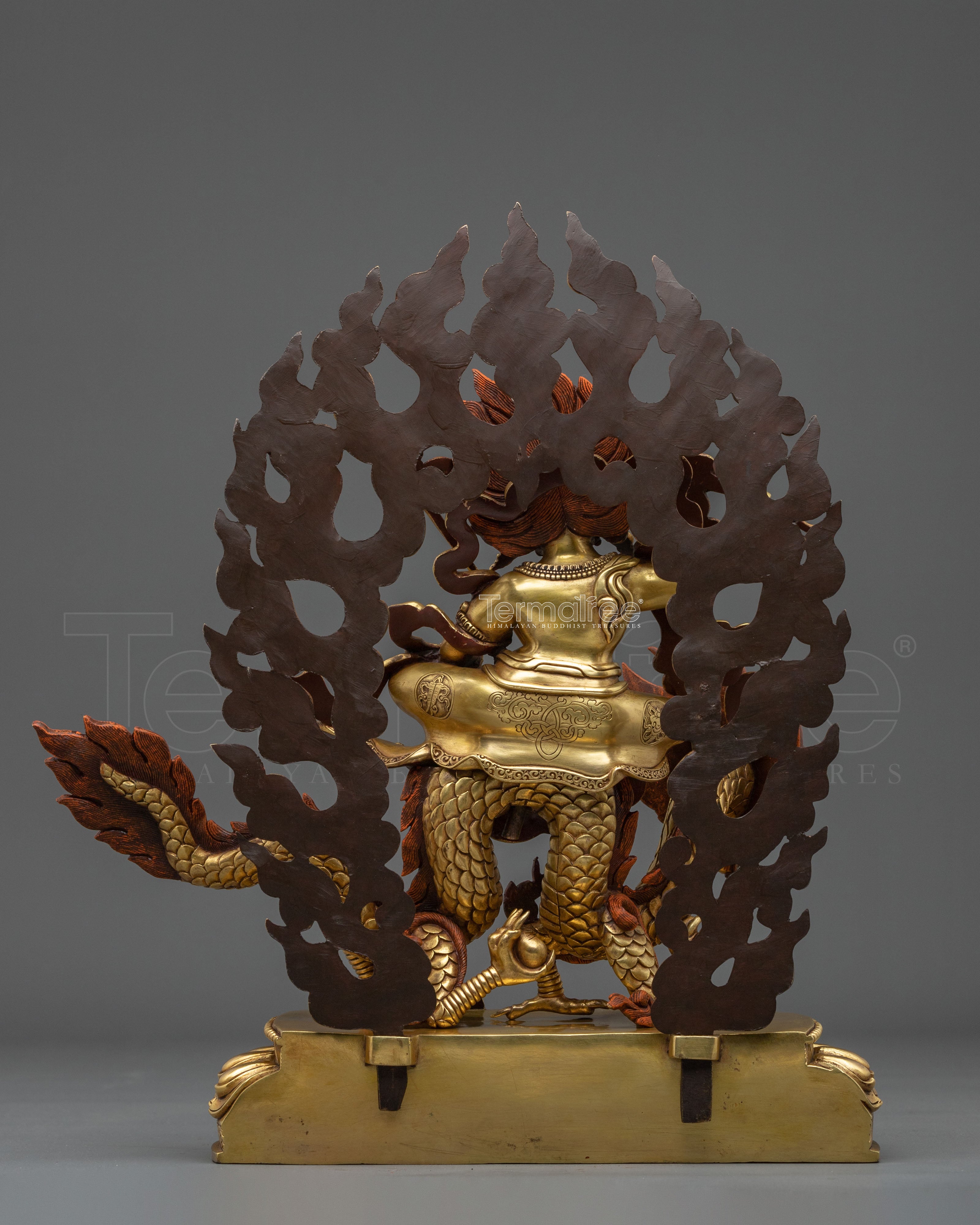 24K Gold Gilded Copper White Dzambhala Statue | Wealth Guardian
