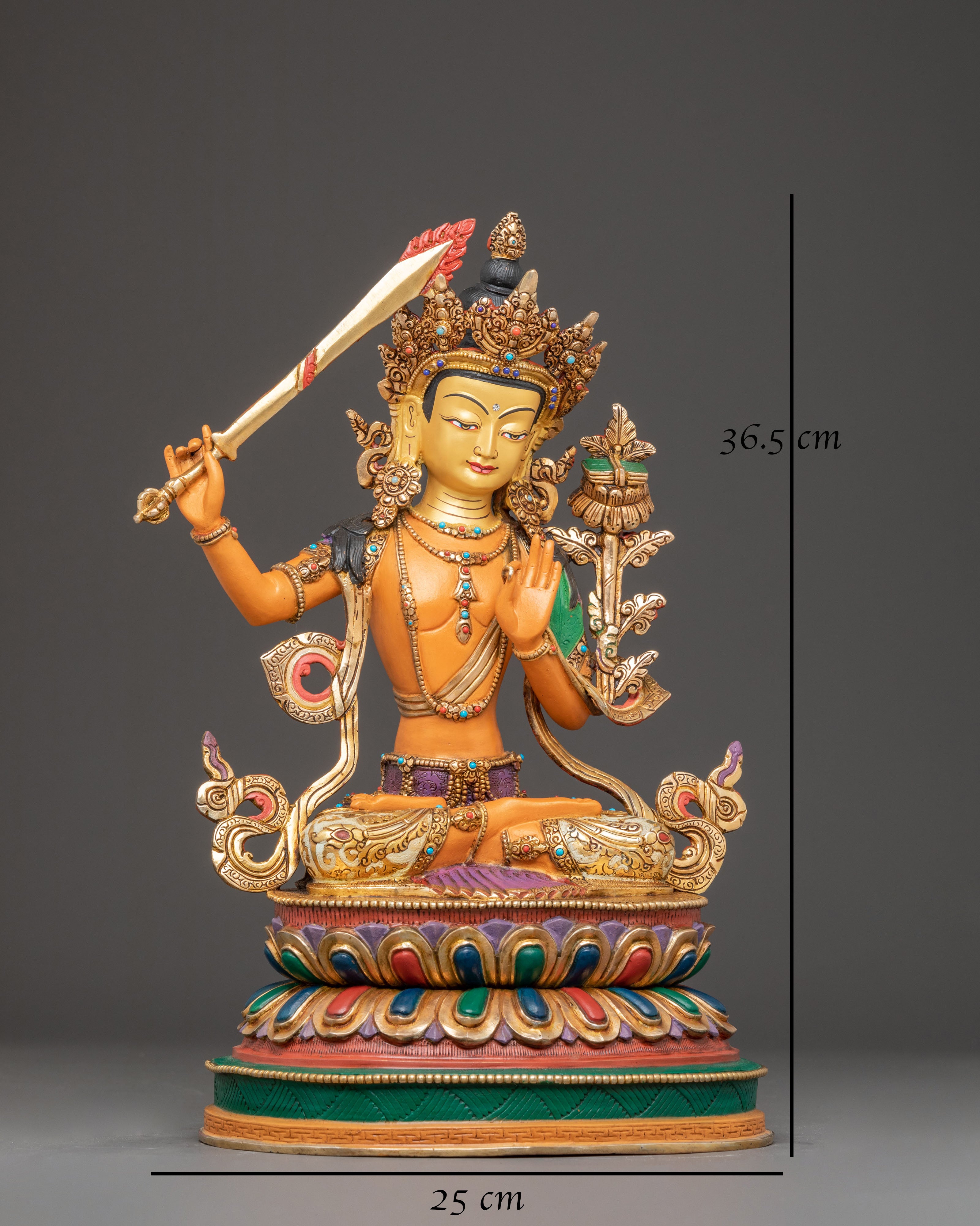 Wisdom Deity Manjushri Copper Statue