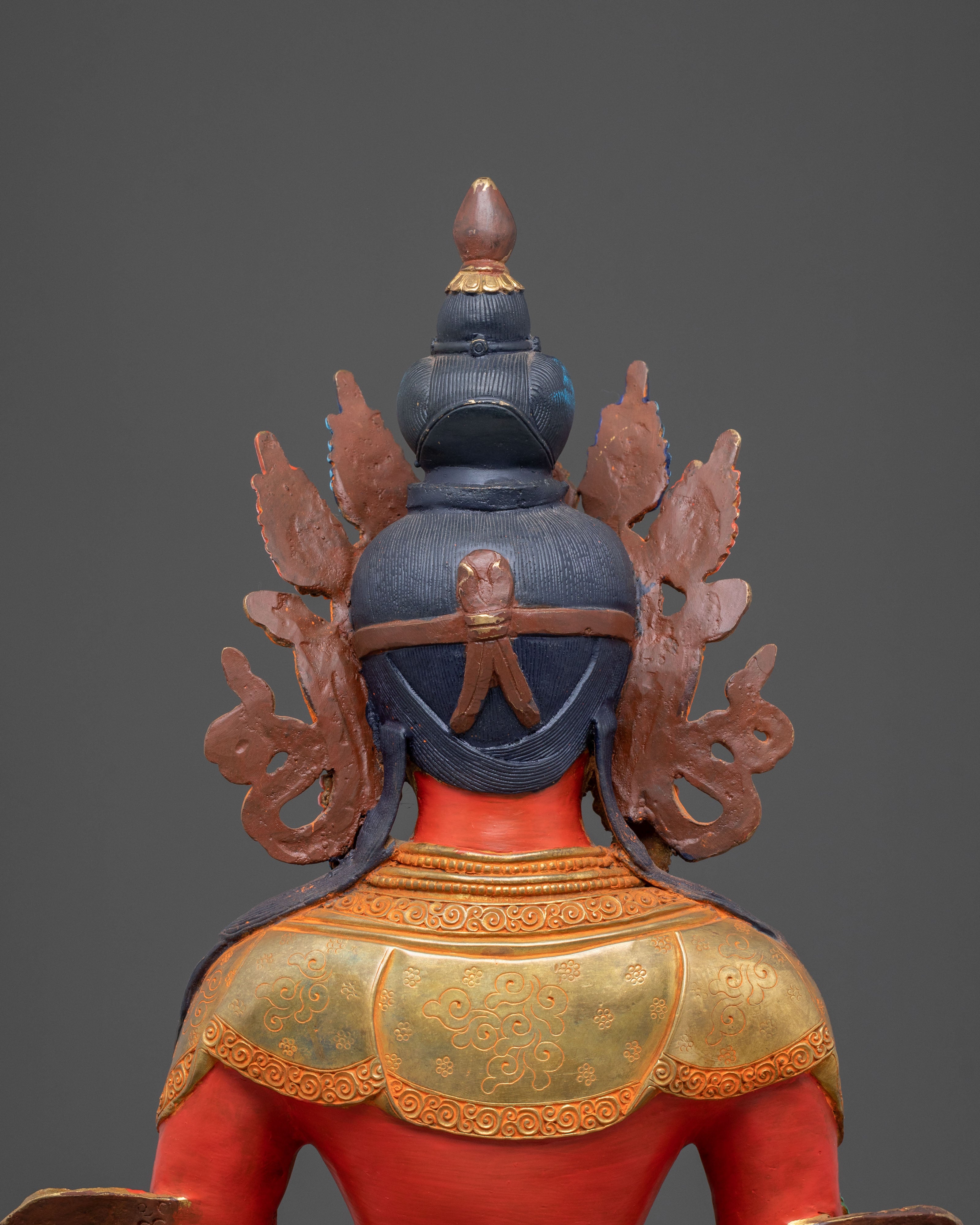 Amitayus Statue Tsepakme: 24K Gold Gilded Copper