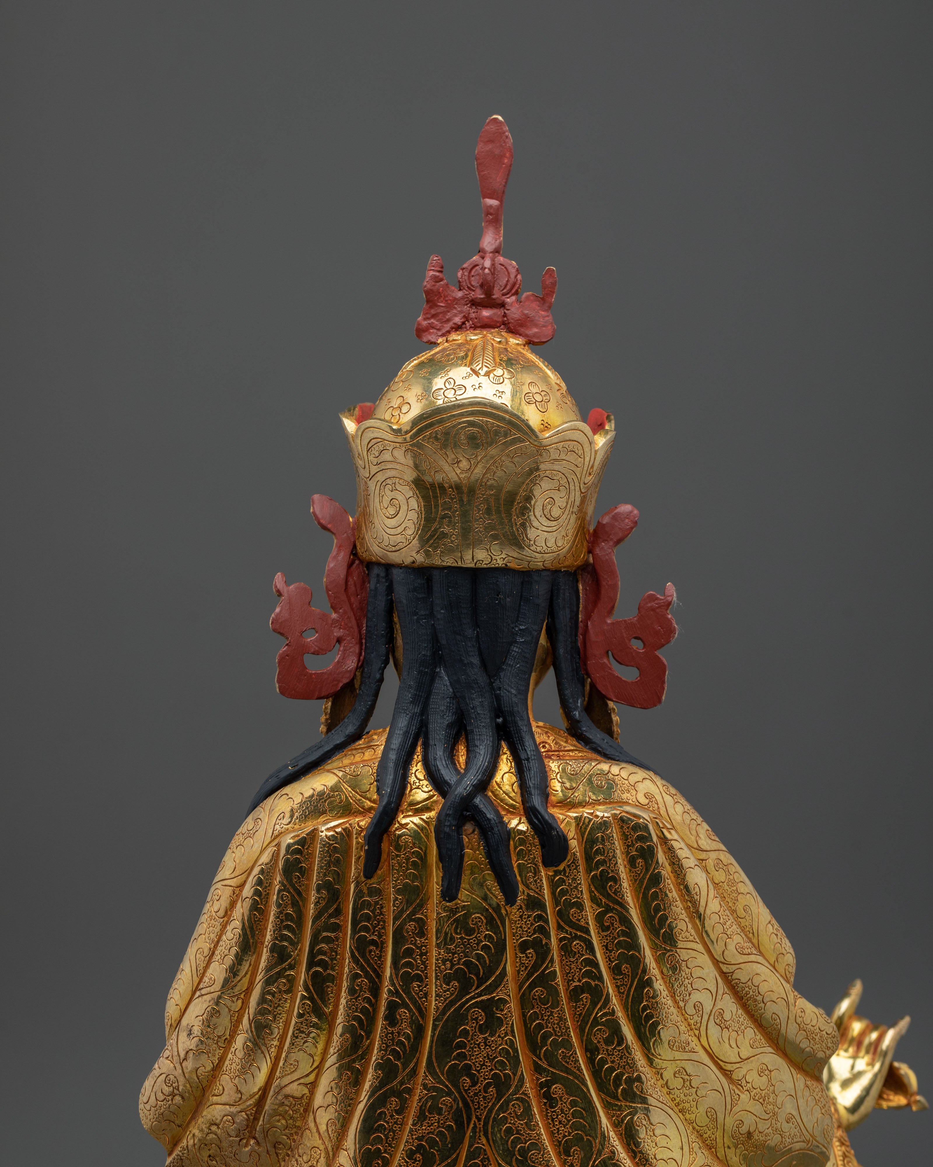 Handmade Guru Rinpoche Sacred Figurine | 24K Gold Gilded