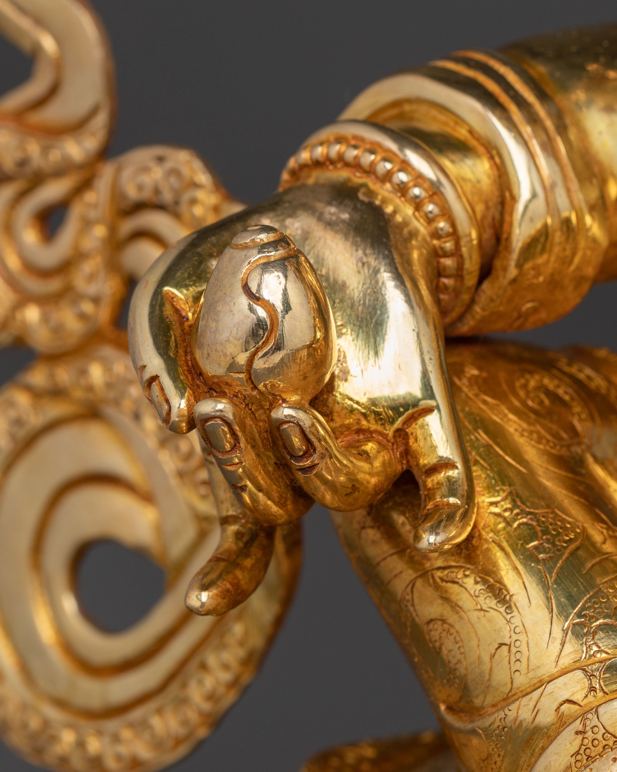 Golden Dzambhala Handcrafted Statue | Buddhist Decor
