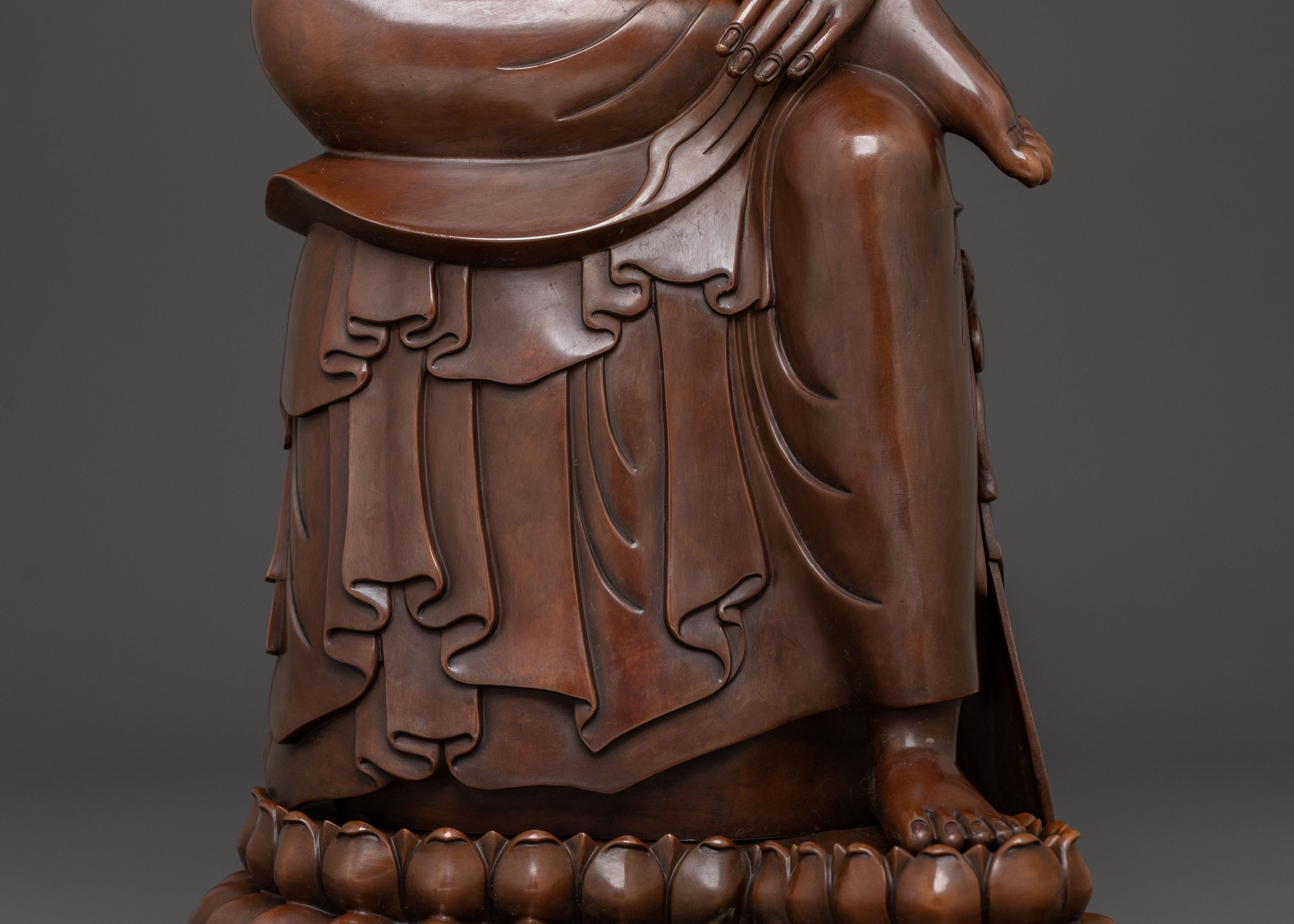 Oxidized Copper Guanyin Statue: Home Altar
