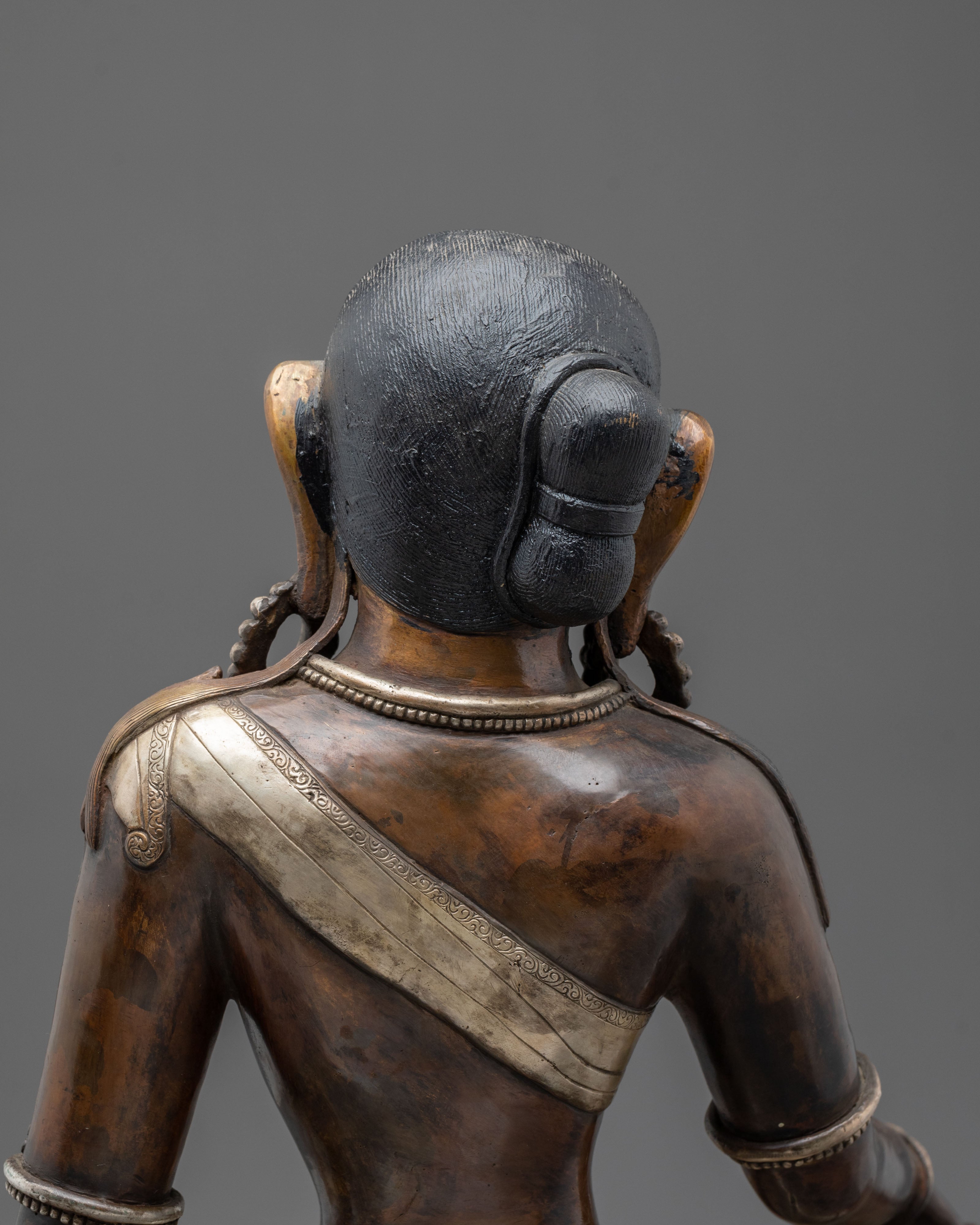 Parbati Devi Statue: Oxidized Copper & Silver Plated
