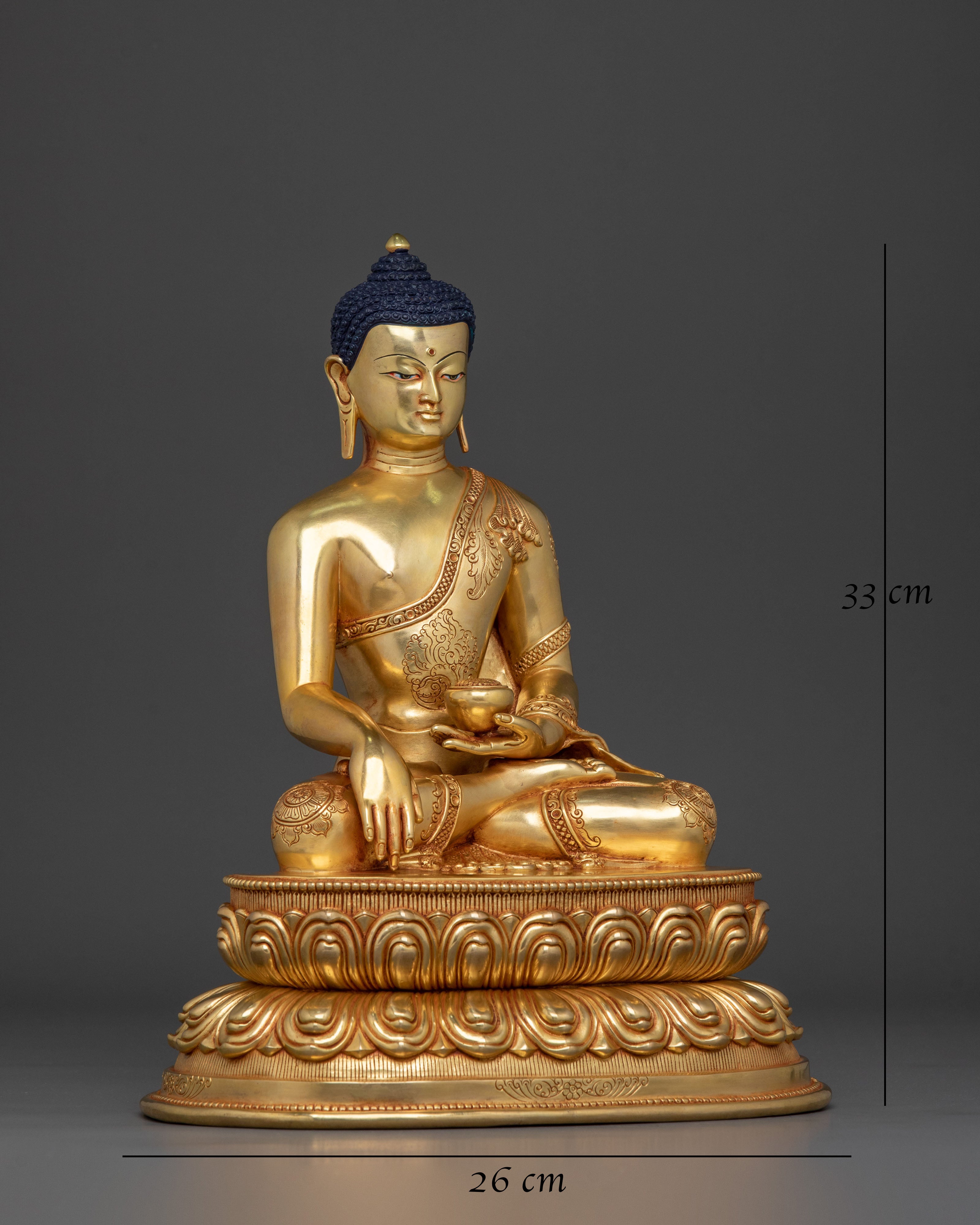 Shakyamuni Buddha Statue | 24K Gold Gilded Artistry