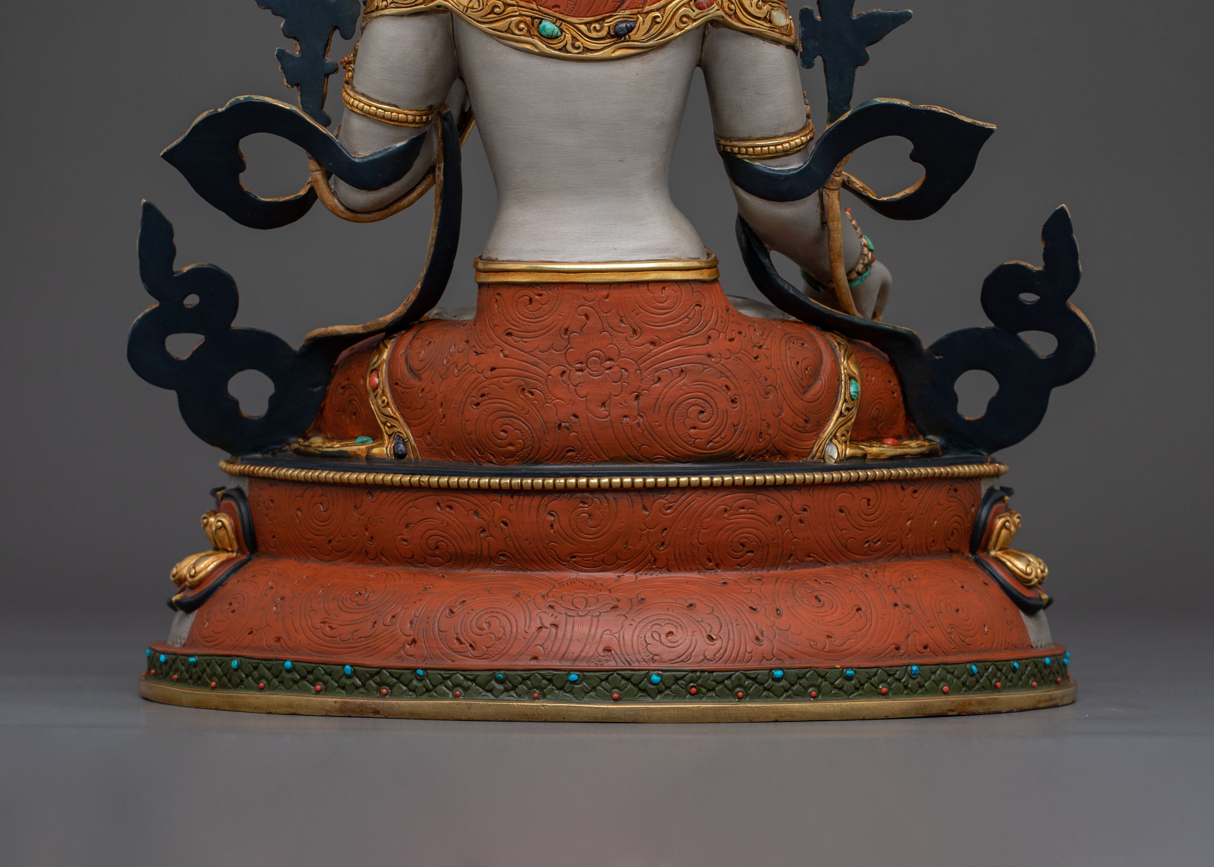 White Tara Statue | 24K Gold Gilded Serenity