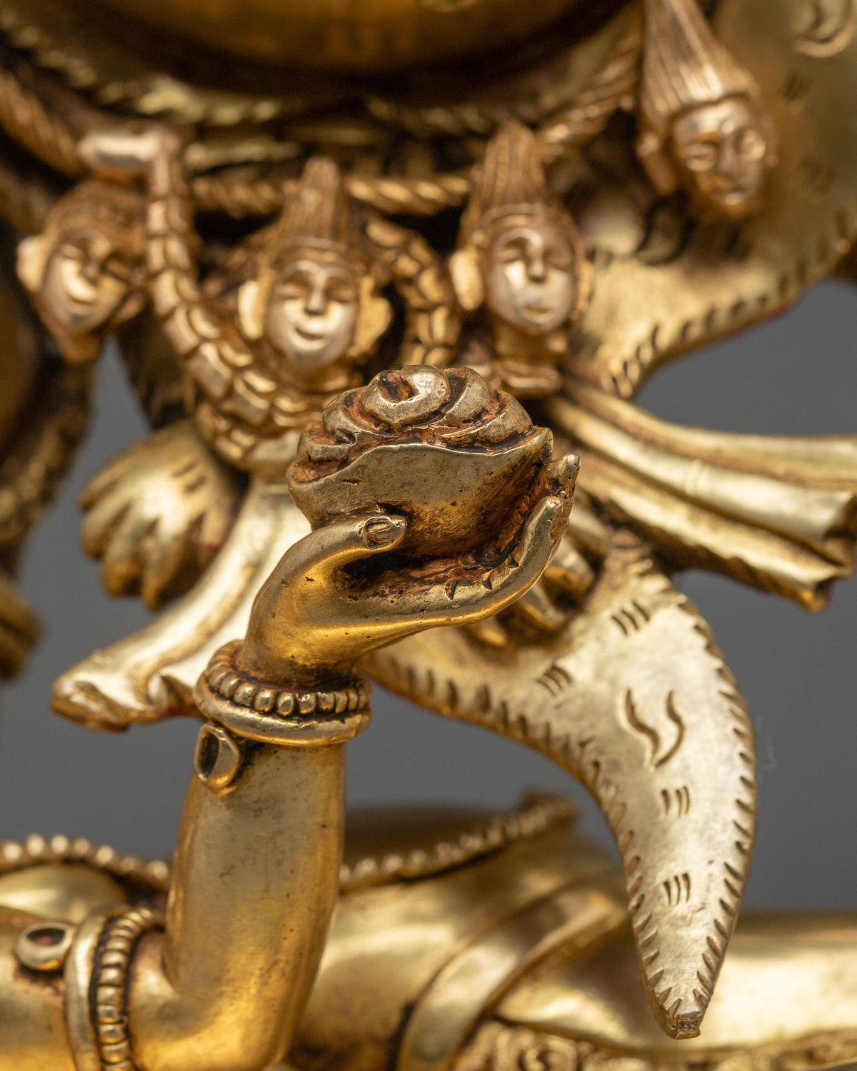 Six-Armed Mahakala Statue of Protection: Wrathful Protector of the Dharma