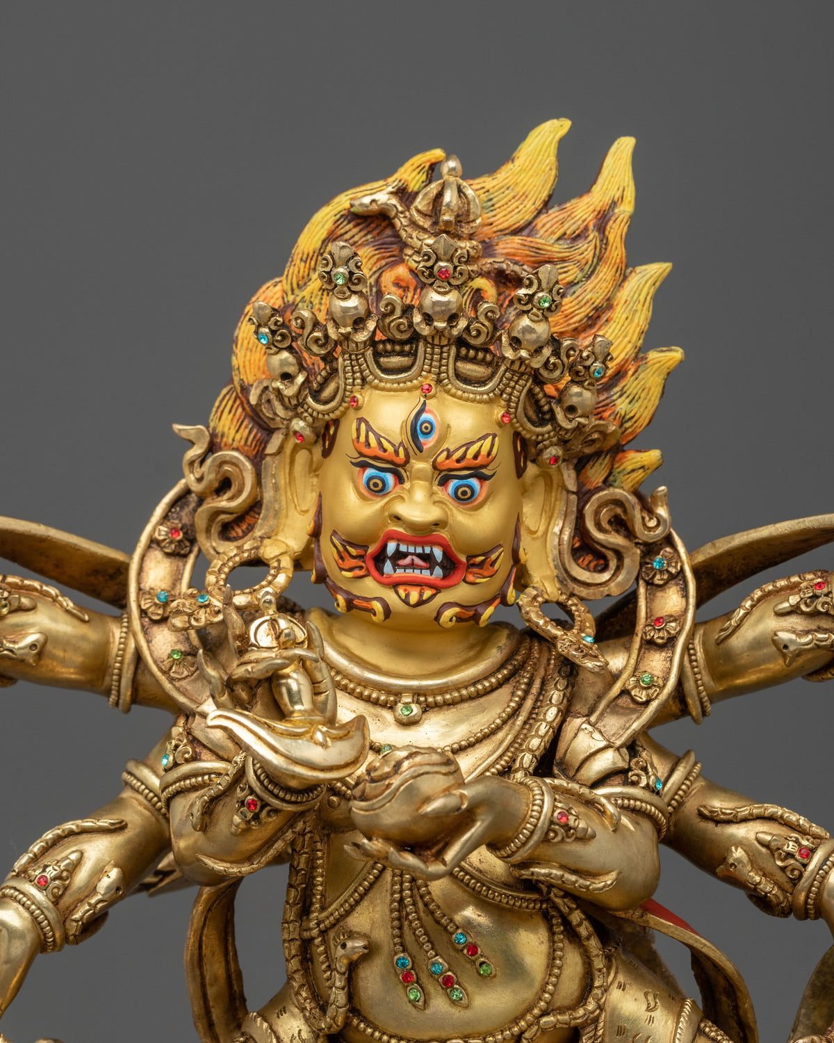 Six-Armed Mahakala Statue of Protection: Wrathful Protector of the Dharma