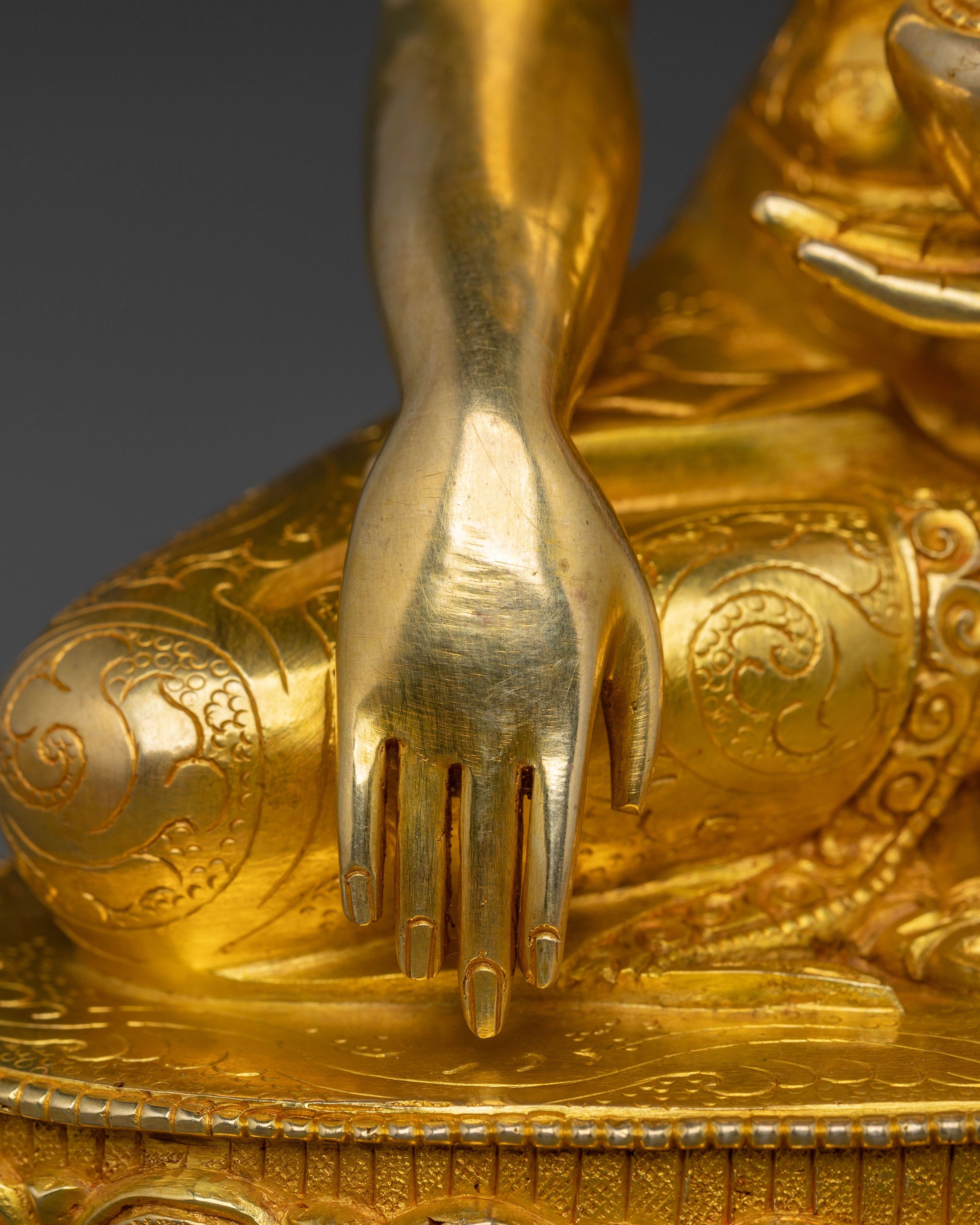 Handcrafted Shakyamuni Buddha Statue | 24K Gold Gilded