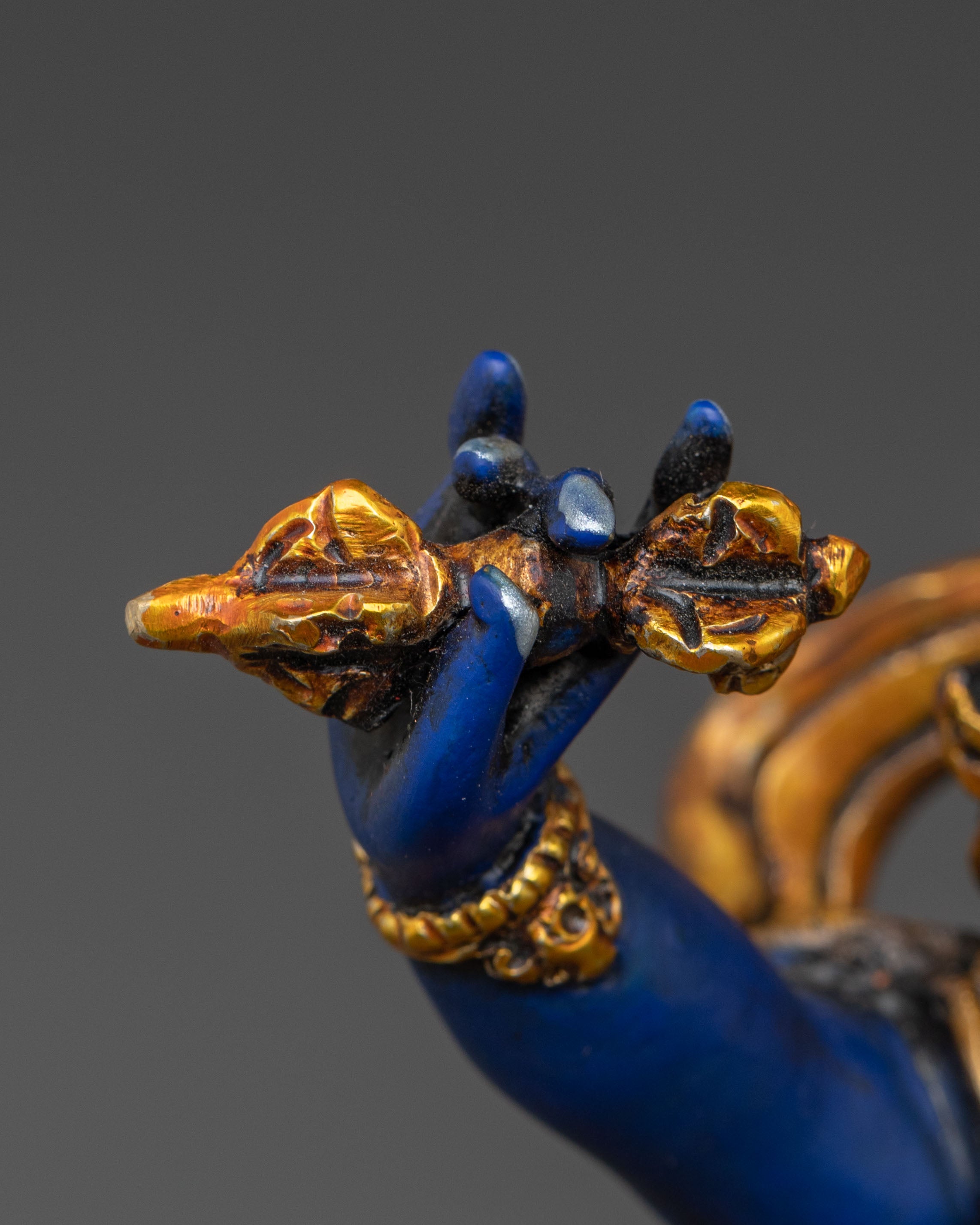 Vajrapani with Vajra Sculpture | Handcrafted Serenity