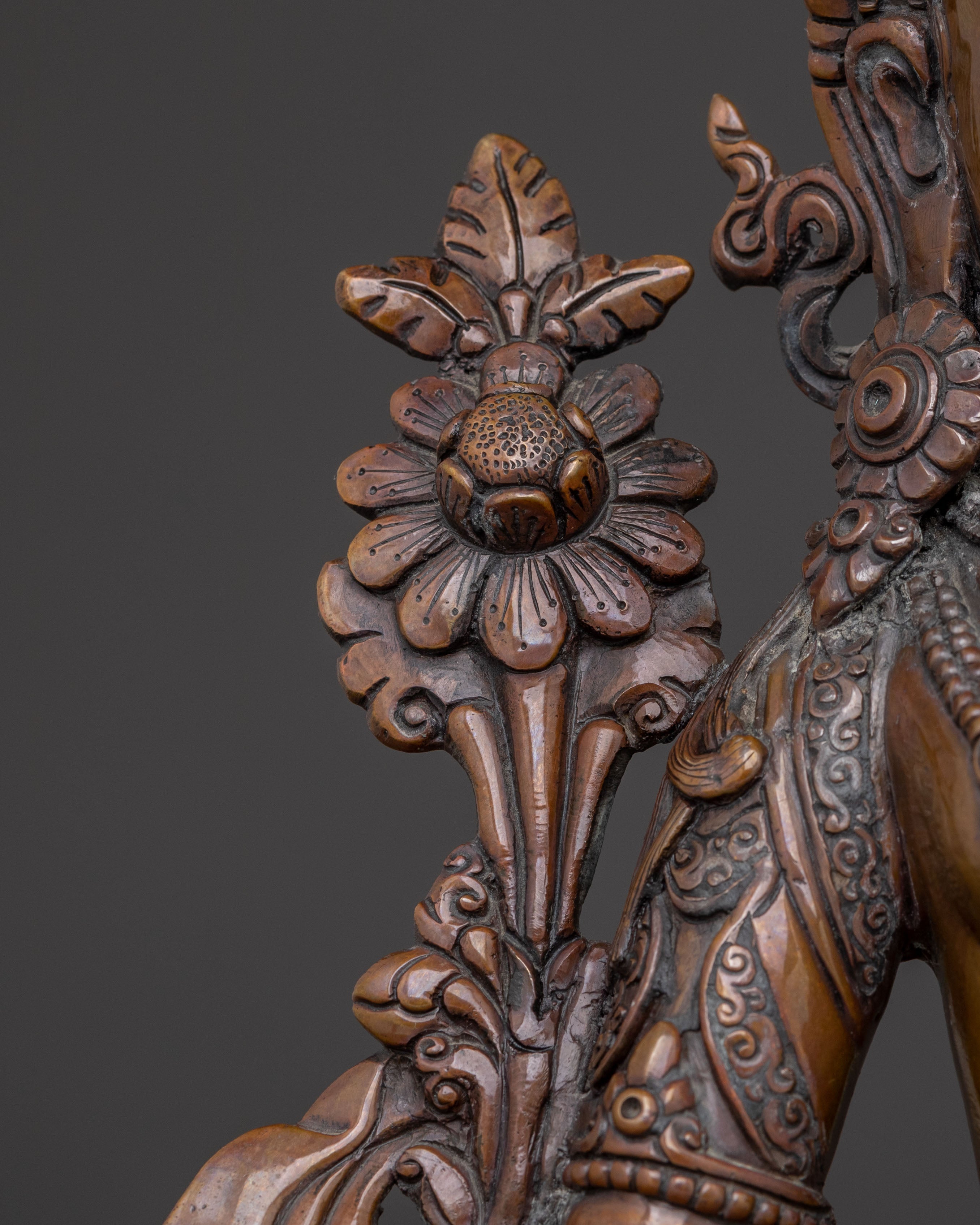 White Tara Oxidized Copper Statue | Spiritual Icon