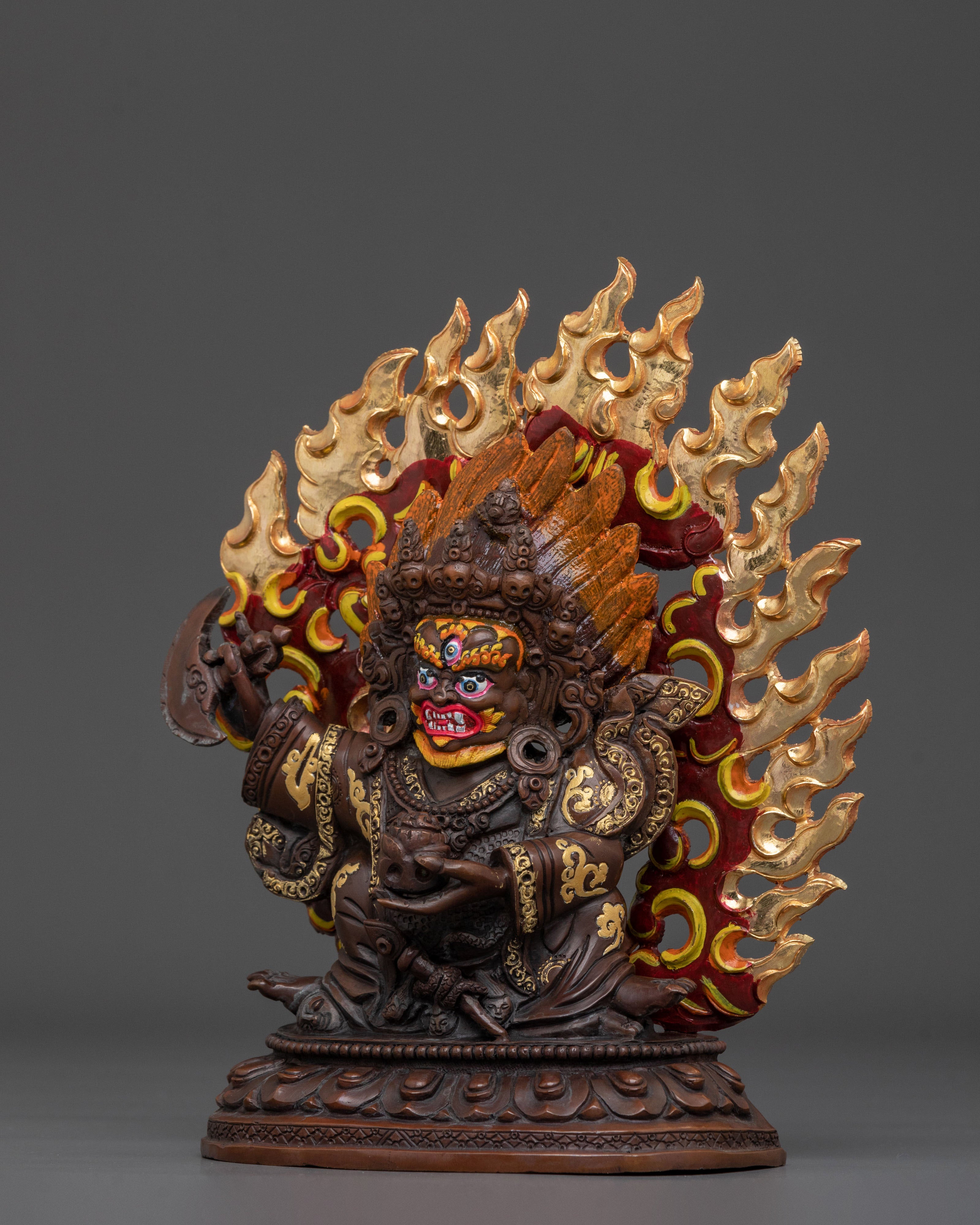 Formidable Buddhist Protector Mahakala Bernakchen Statue