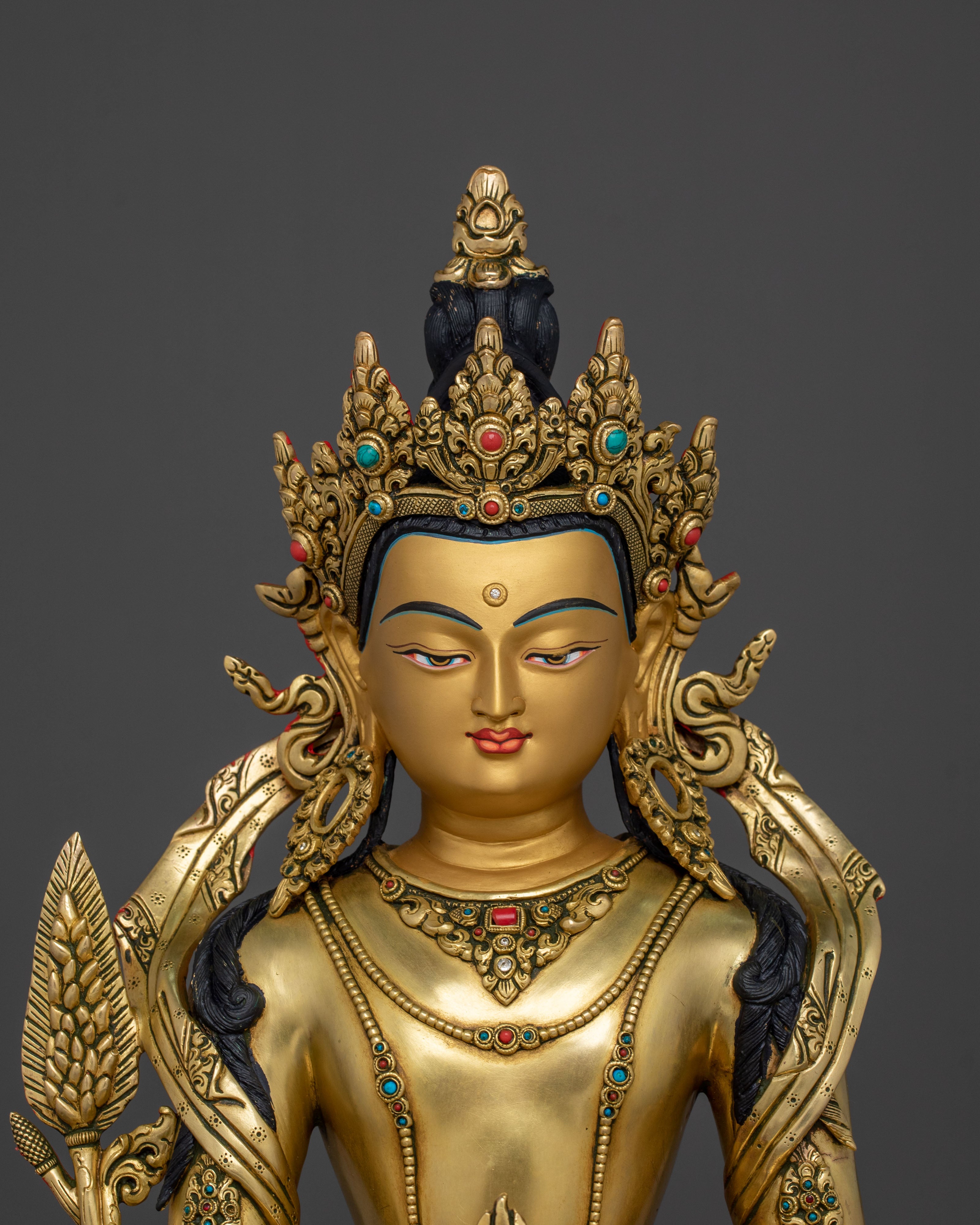 Handmade Kshitigarbha Sculpture | Himalayan Altar Decor