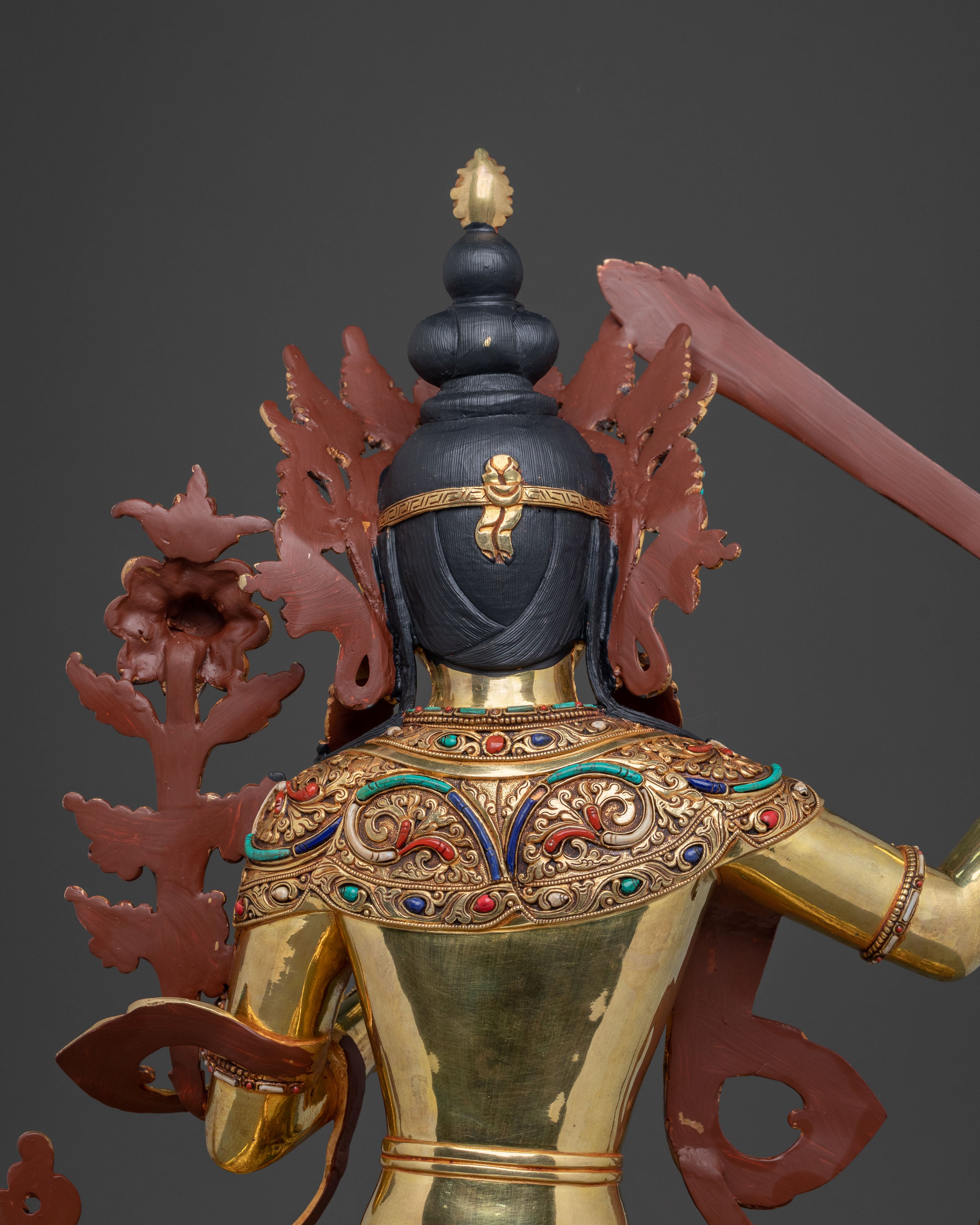Manjushri Peaceful Meditation Statue | 24k Gold Glided