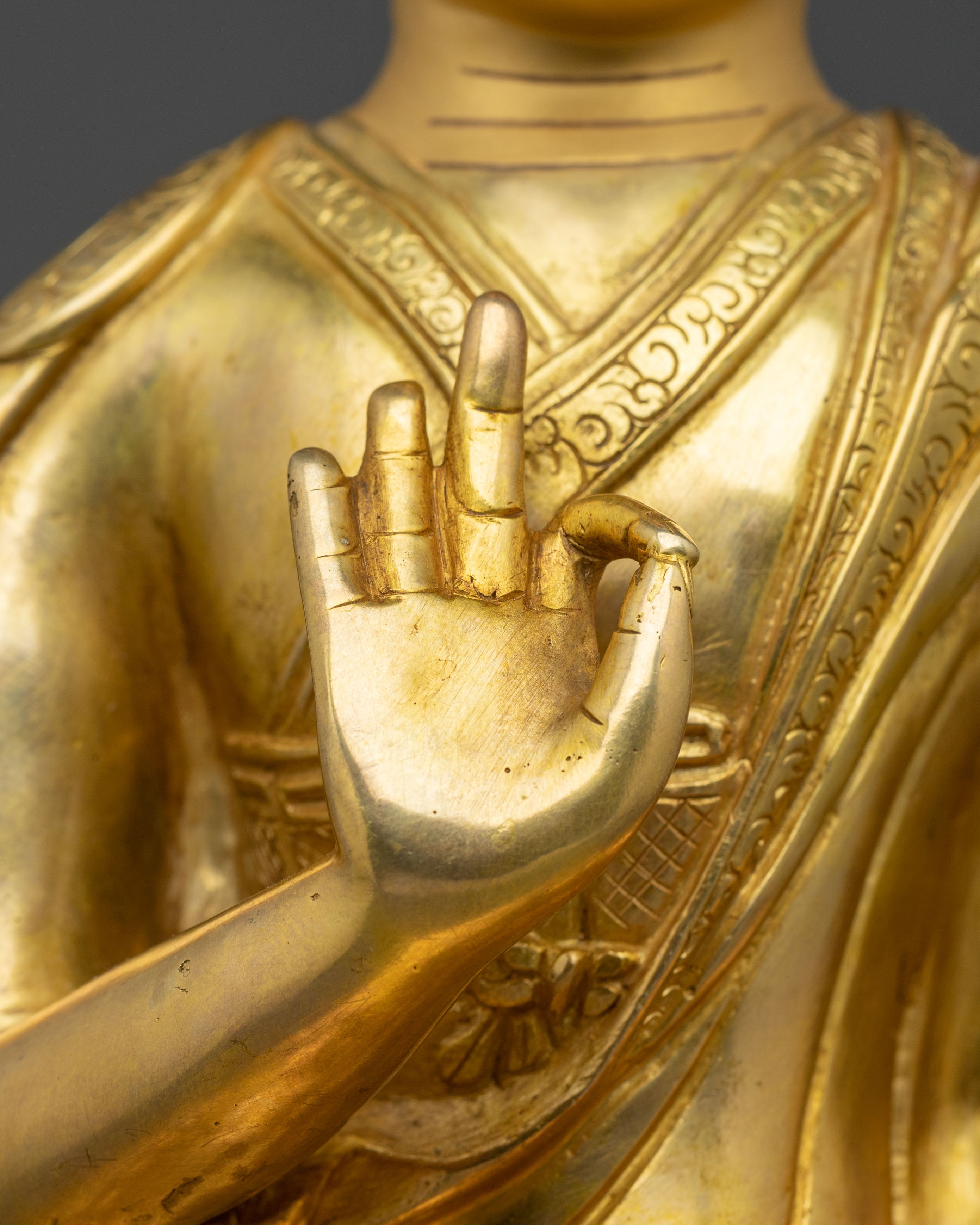 Tsongkhapa with Disciples Statue: Founder of the Gelug Tradition