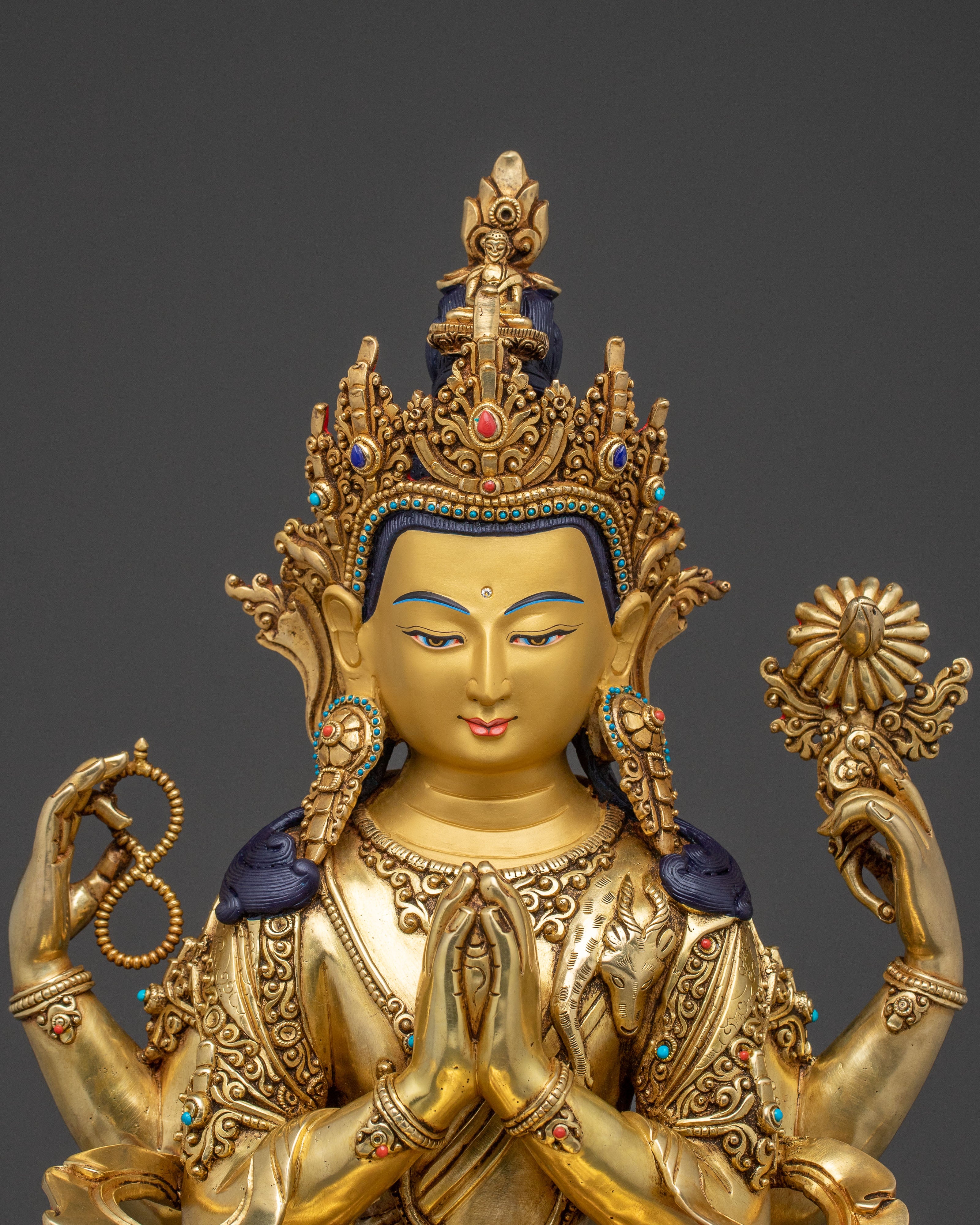 Handcrafted Statue of Avalokiteshvara: Guardian of Compassion