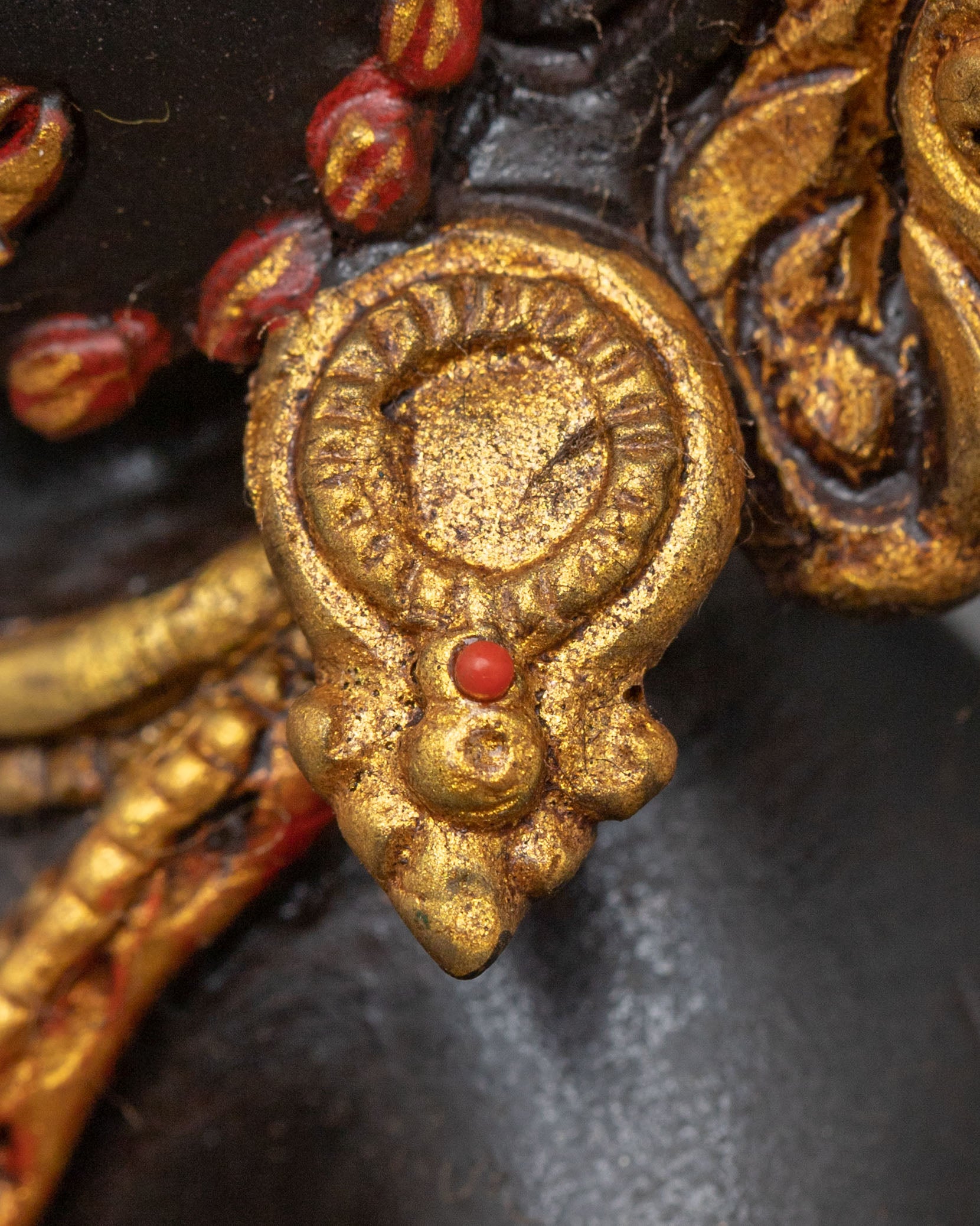 Black Dzambhala Sacred Statue: Buddhist Wealth Deity