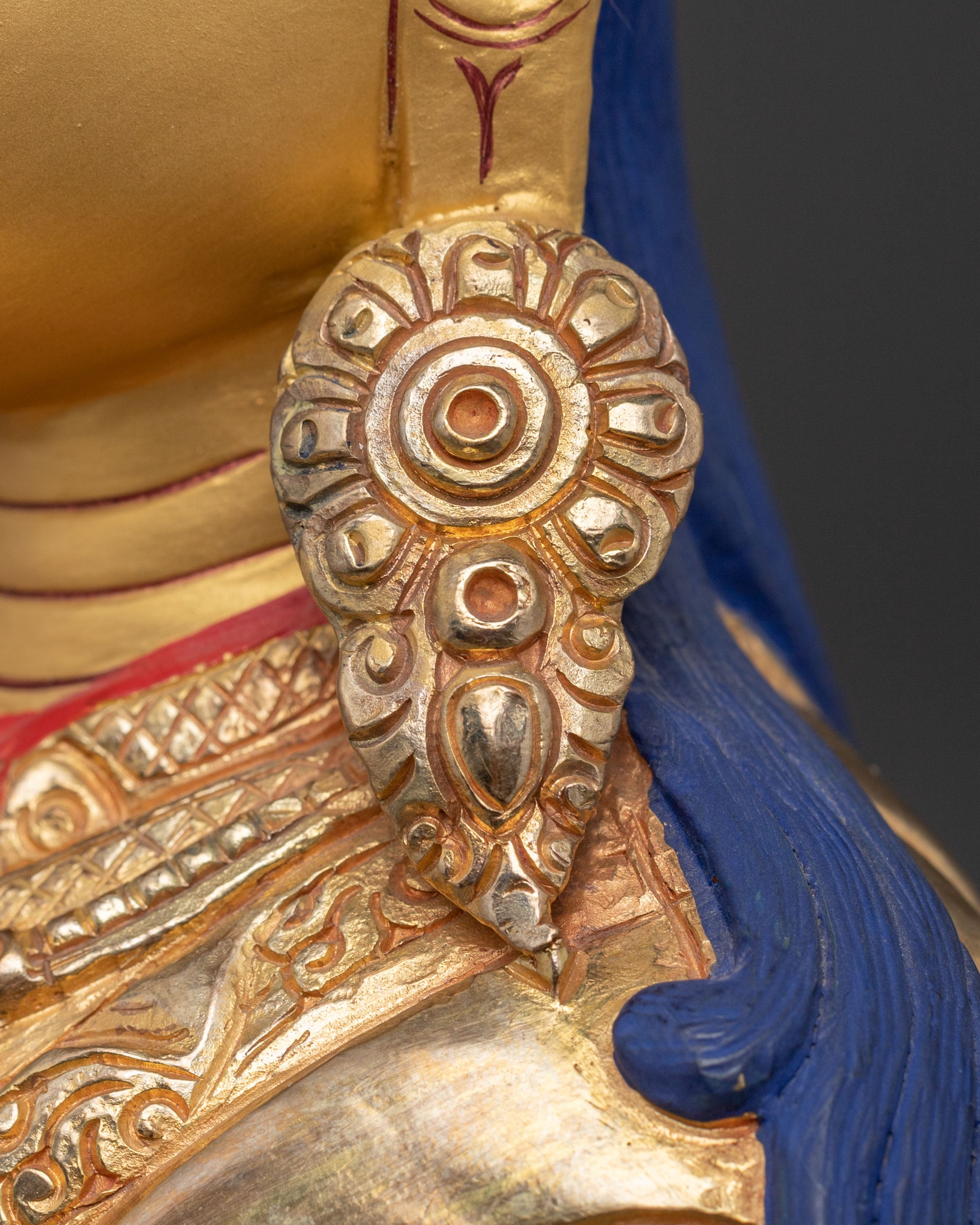Guru Rinpoche Statue | 24K Gold Gilded Figure