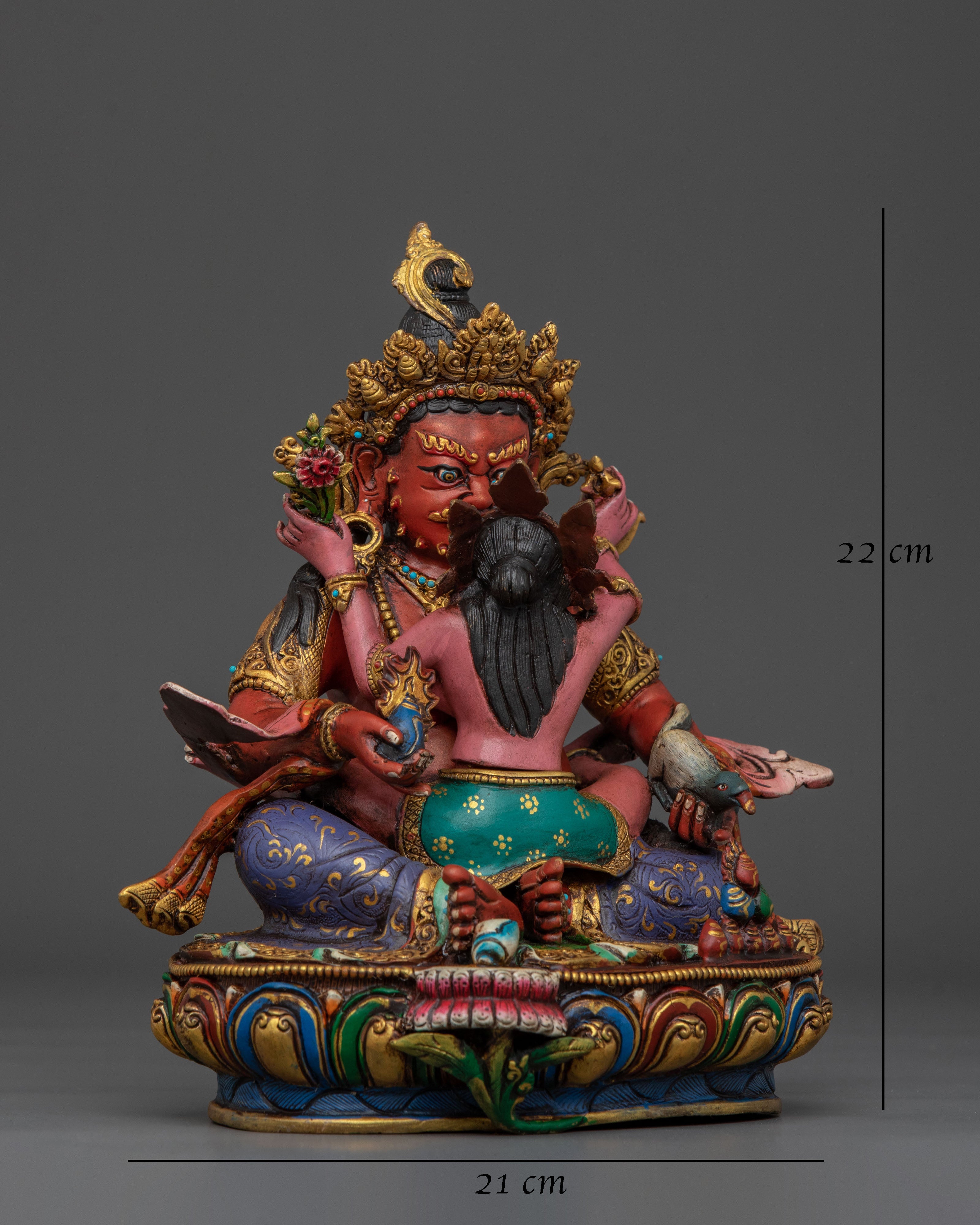 Red Dzambhala Statue | Tibetan Buddhist Deity