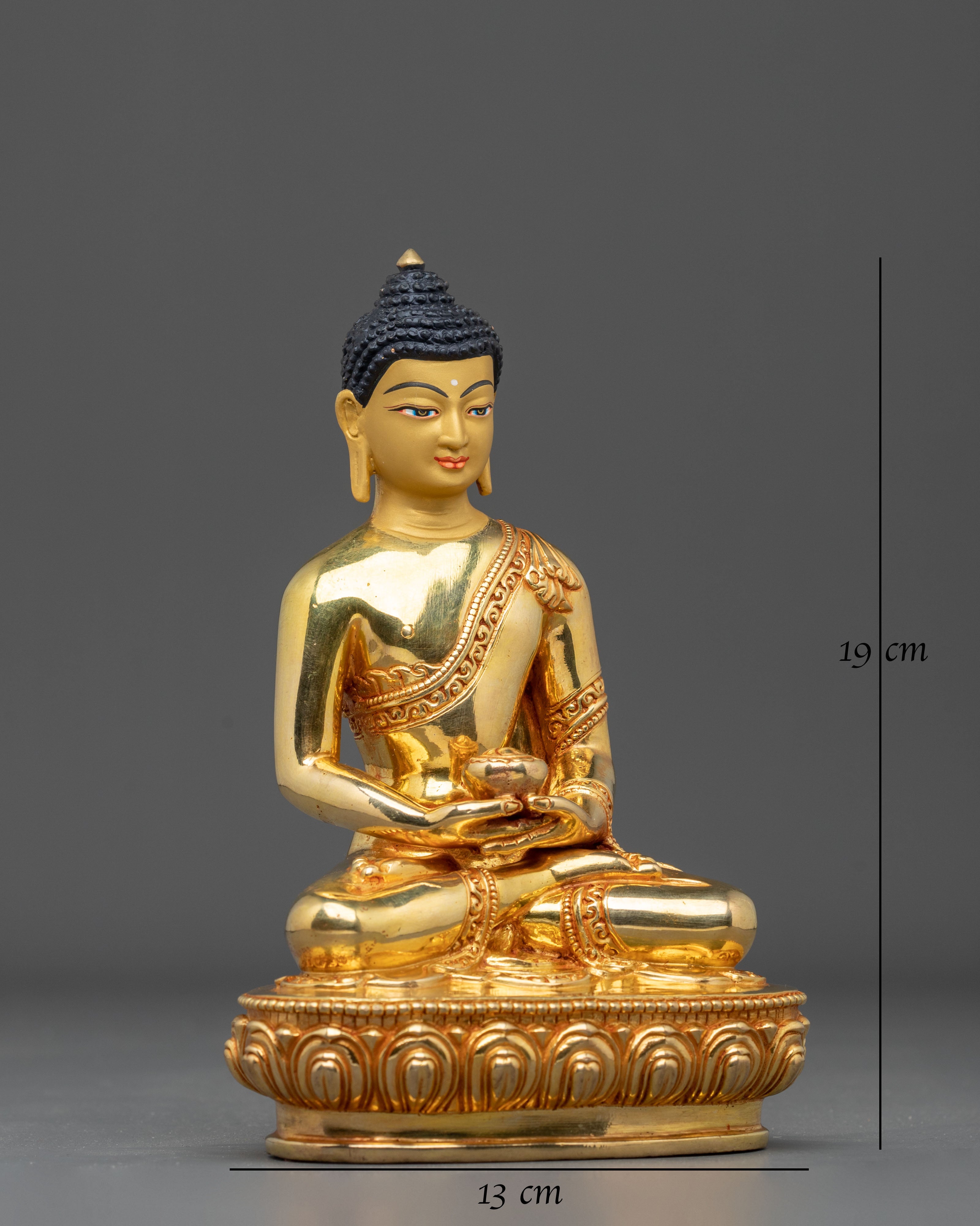 Amitabha Buddha Copper Statue | 24K Gold Gilded Figurine