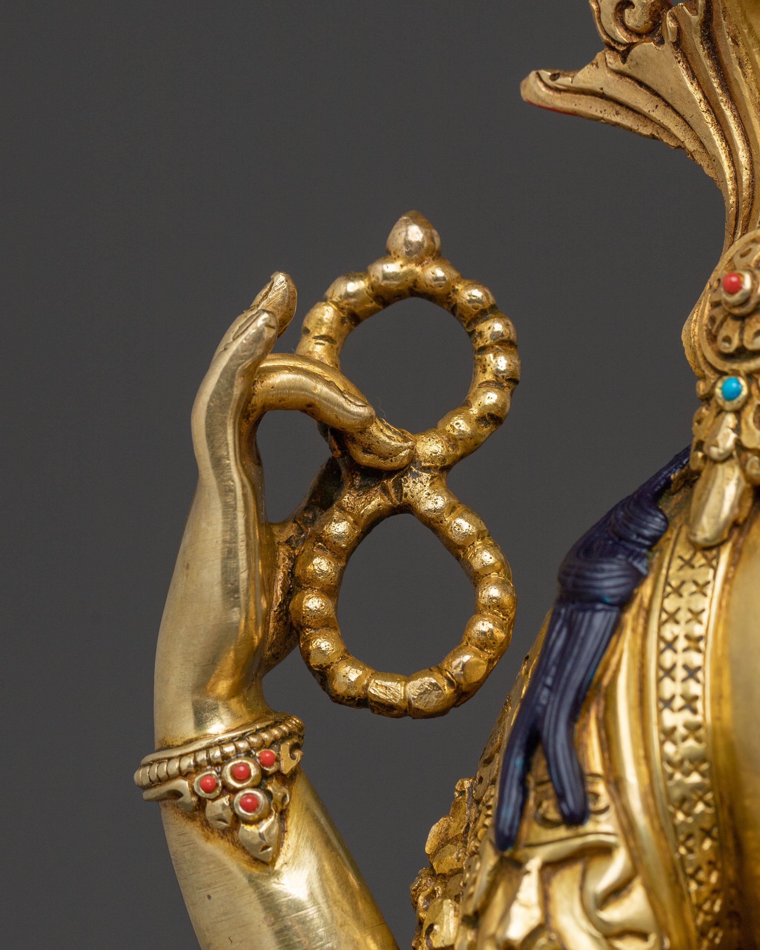 Handcrafted Chenrezig Traditional Statue: 24K Gold Gilded
