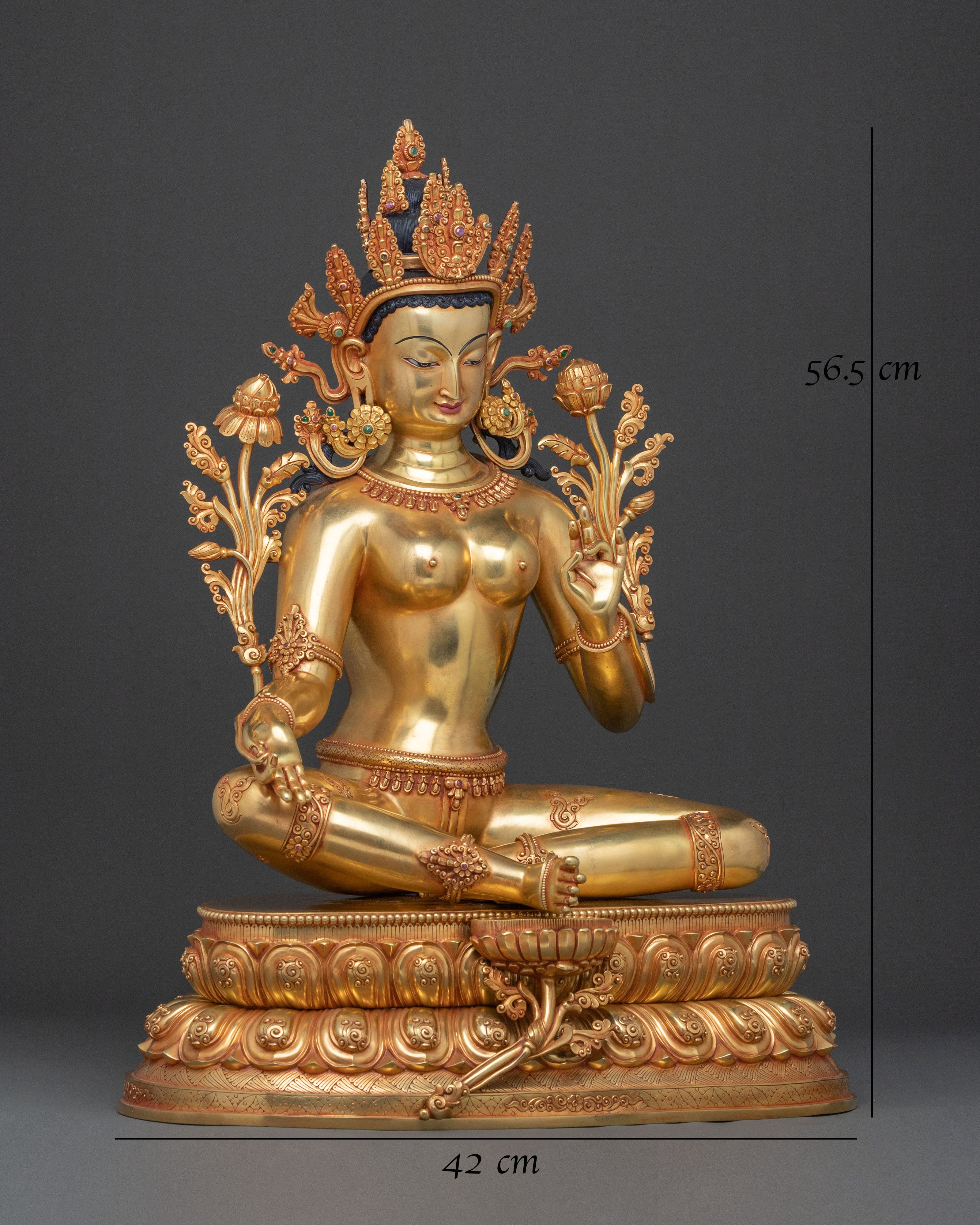 Mother Green Tara Traditional Figure: Altar Decor