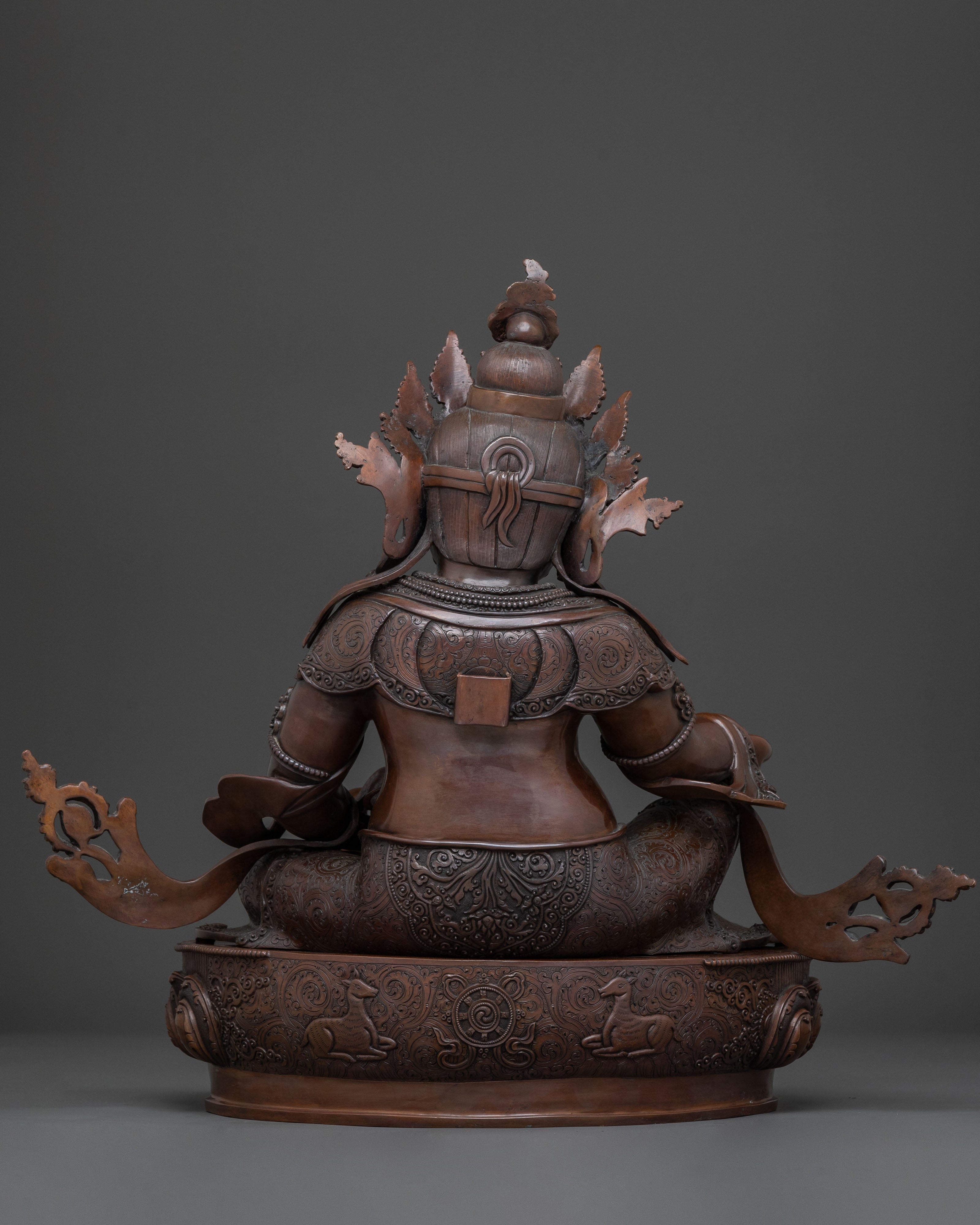 Deity of Wealth: Dzambhala Oxidized Copper Statue