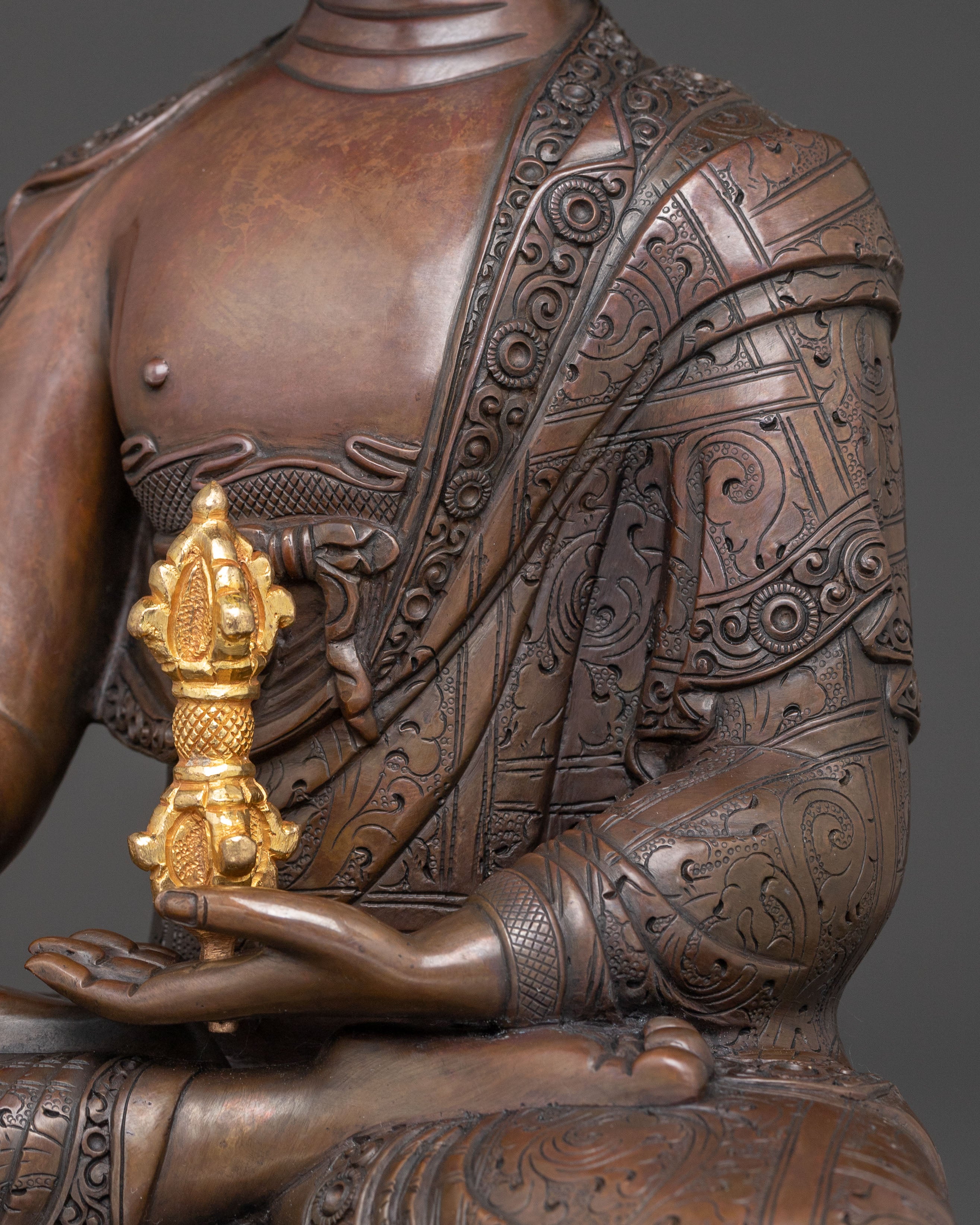 Spiritual Icon Mitrugpa Statue | Oxidized Copper Sculpture